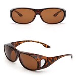 Overzet Bril Nachtzicht – Nachtbril – Mistbril – Autobril – Nachtblind - 400 UV-bescherming  - Bruin Gevlamd