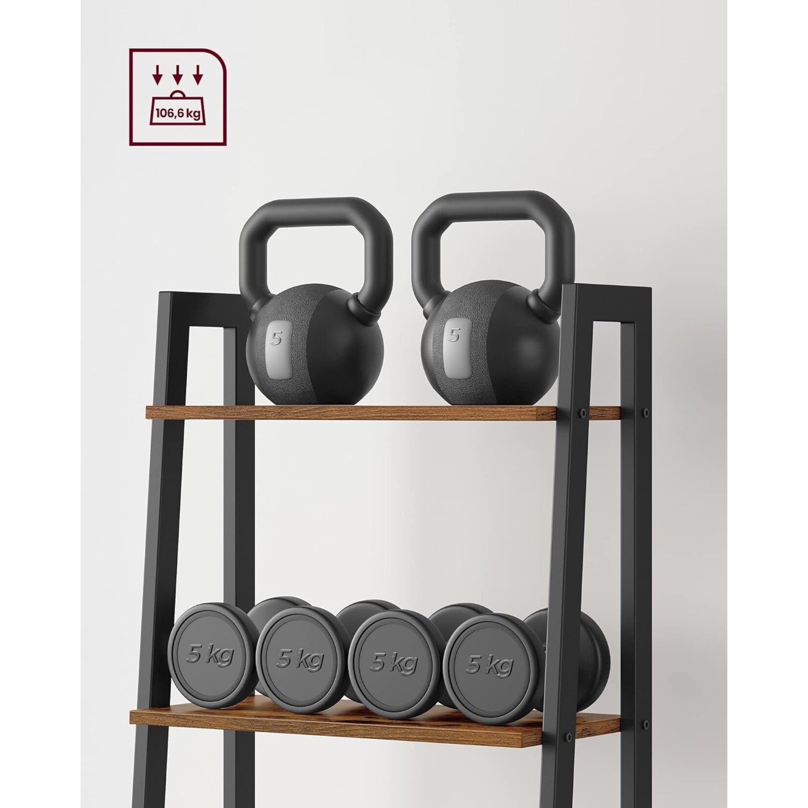 Bobbel Home Bookcase Industrial - Book Stand - Ladder Cabinet 5 Layer 56 x 34 x 172 cm