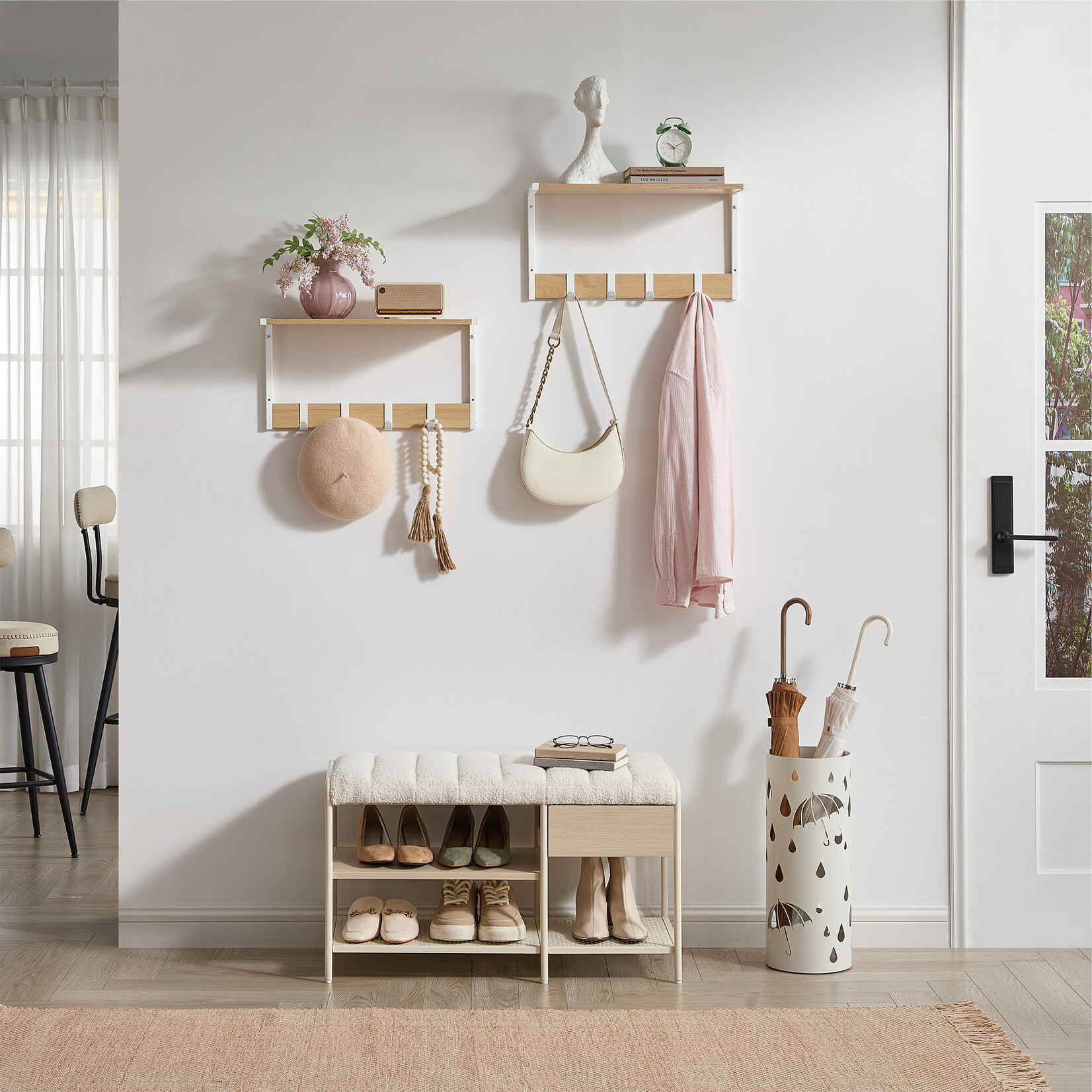 Bobbel Home Stylish Wall Shelves by Bobbel Home - Set of 2 - Natural White