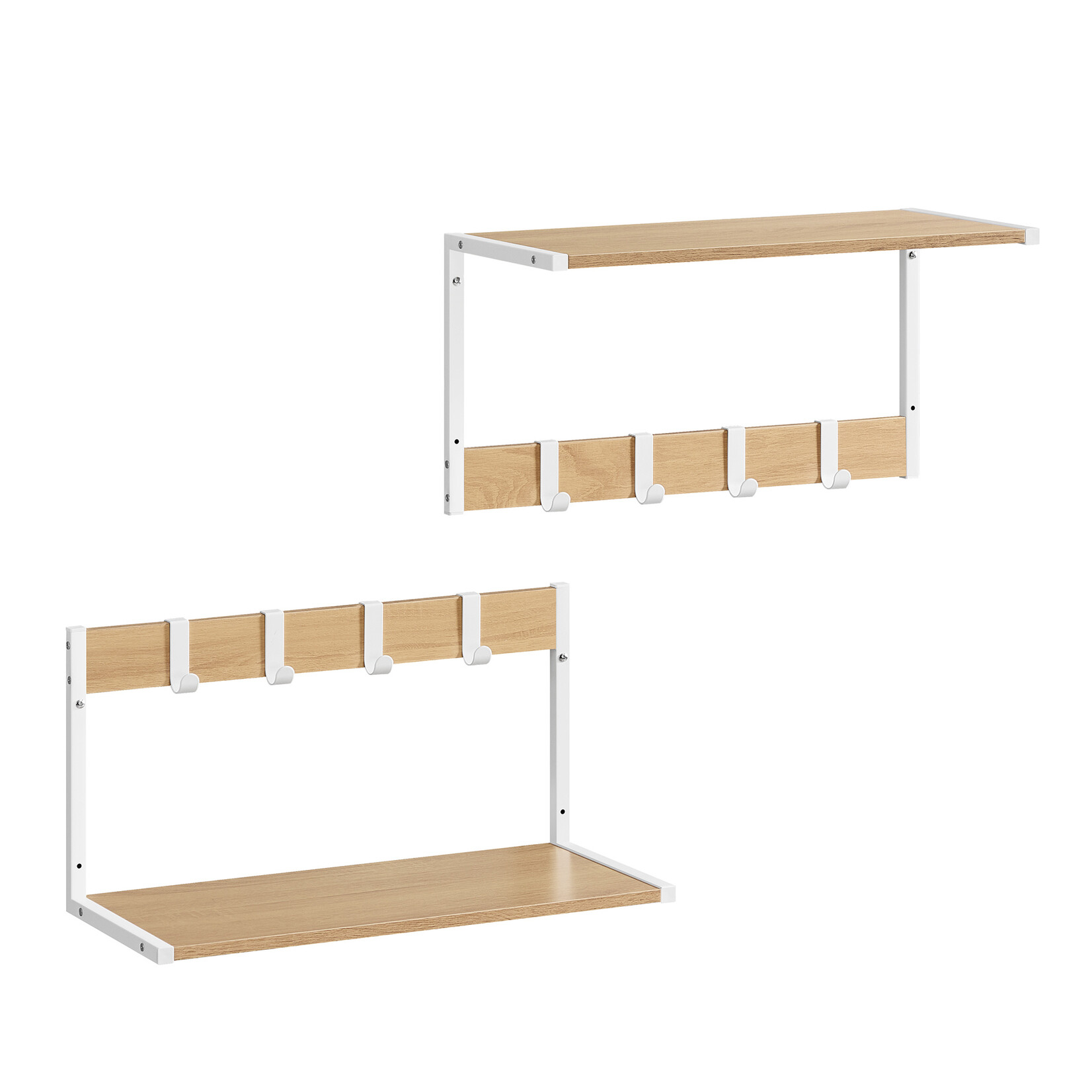 Bobbel Home Stijlvolle Wandplanken van Bobbel Home – Set van 2 - Naturel Wit
