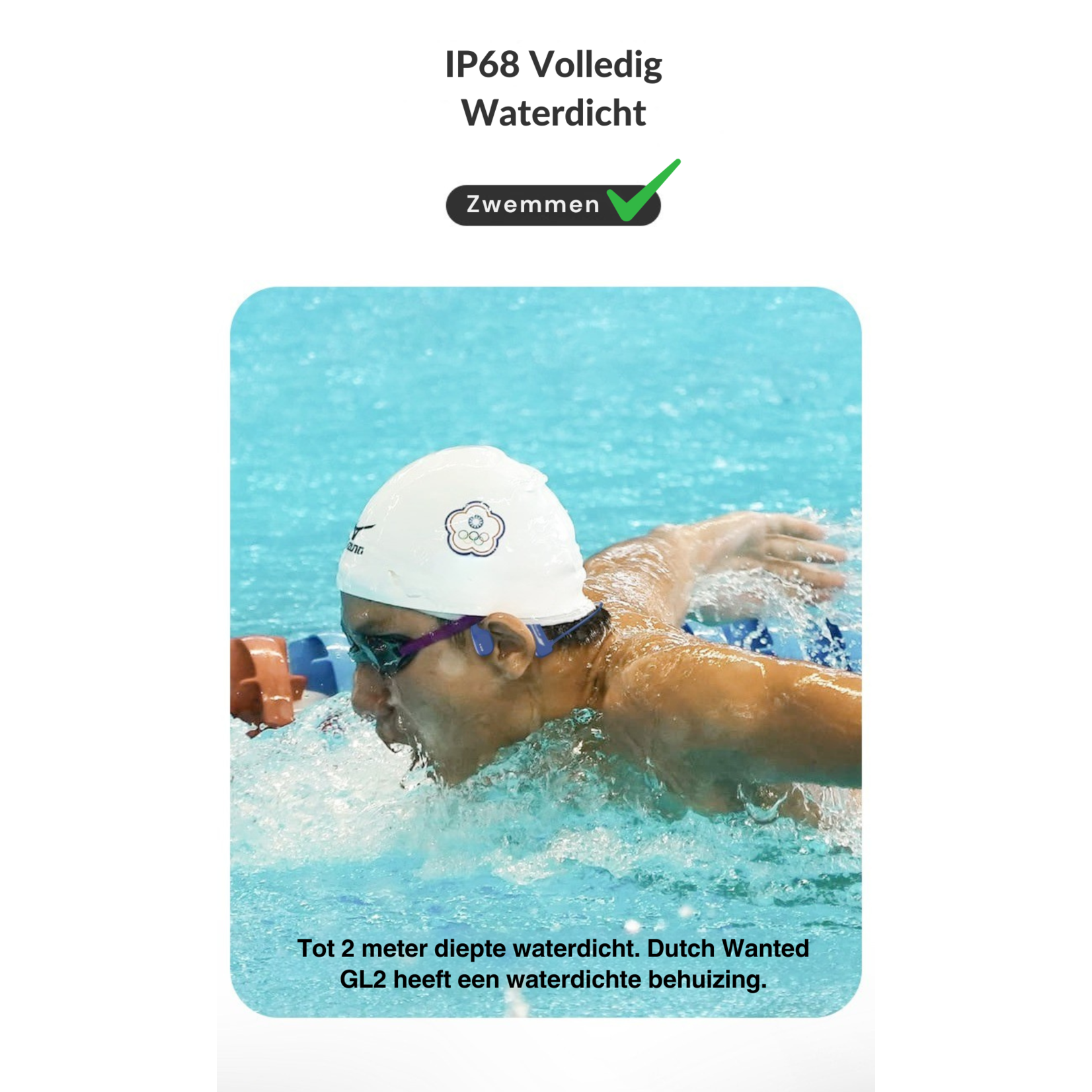 Dutch Wanted Dutch Wanted- Bone GL2 - Sporthoofdtelefoon - Sport oortjes - Draadloze oordopjes - Met Microfoon - Waterbestendig - 8GB Interne Geheugenkaart - Sport Koptelefoon - Hardloop Oortjes - Wireless