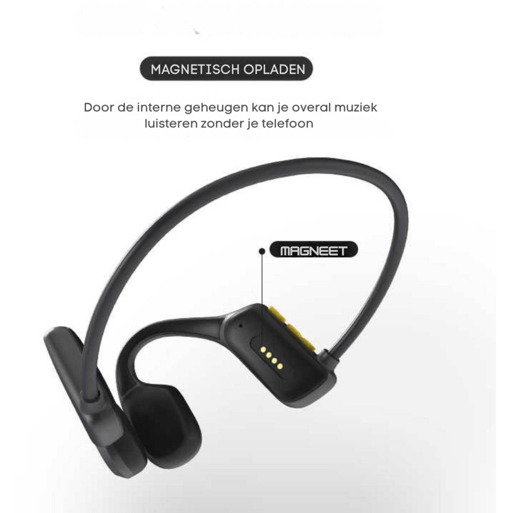 Dutch Wanted Dutch Wanted- Bone GL2 - Sports headphones - Sports earphones - Wireless earbuds - With microphone - Water resistant - 8GB internal memory card - Sports headphones - Running earphones - Wireless