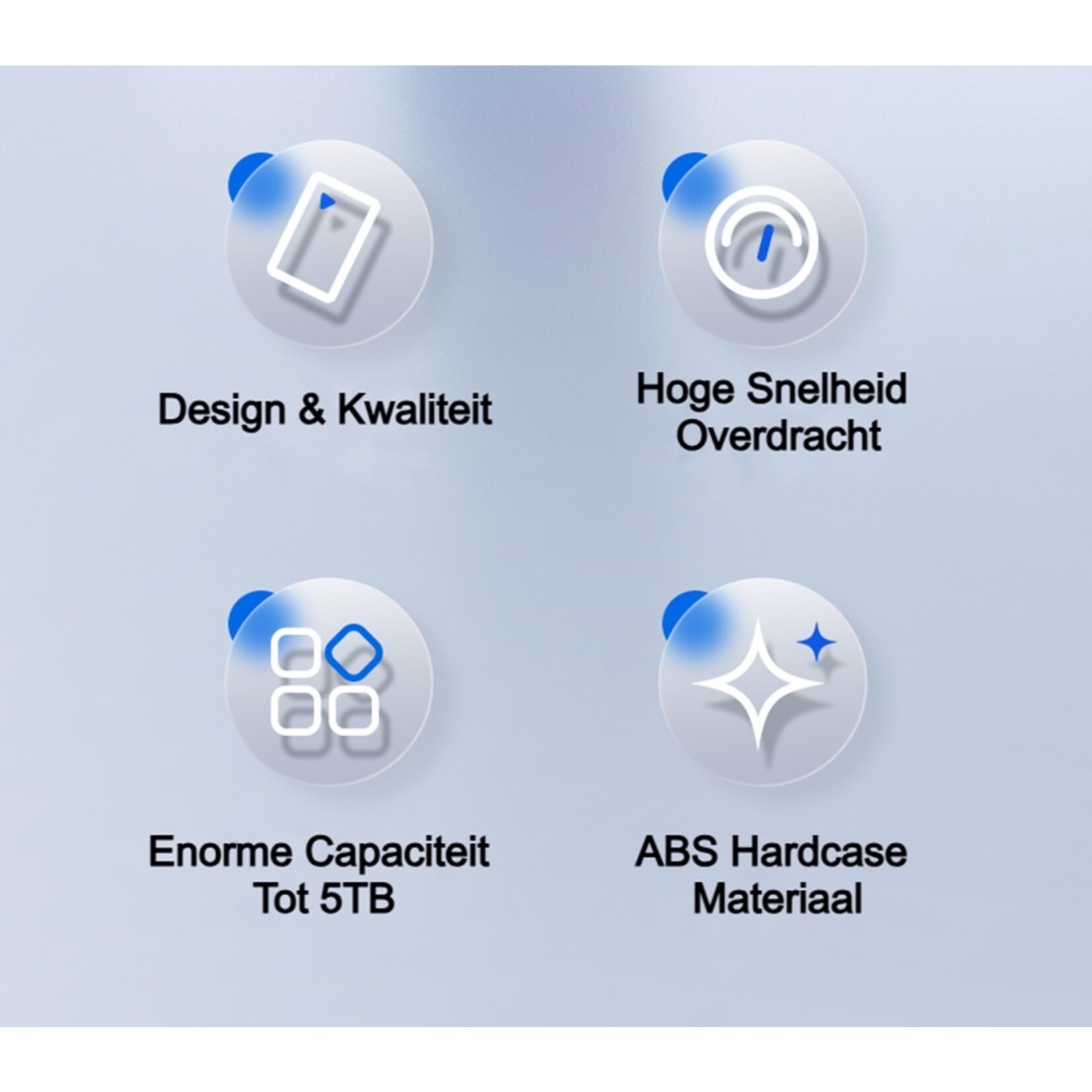 Dutch Wanted Dutch Wanted Eaget Space Draagbare SSD Externe Harde Schijf -5TB aan Solide State Opslag - Plug and play - Portable storage - Opslag extern pc of laptop - USB 3.2 - Harde schijf expansion