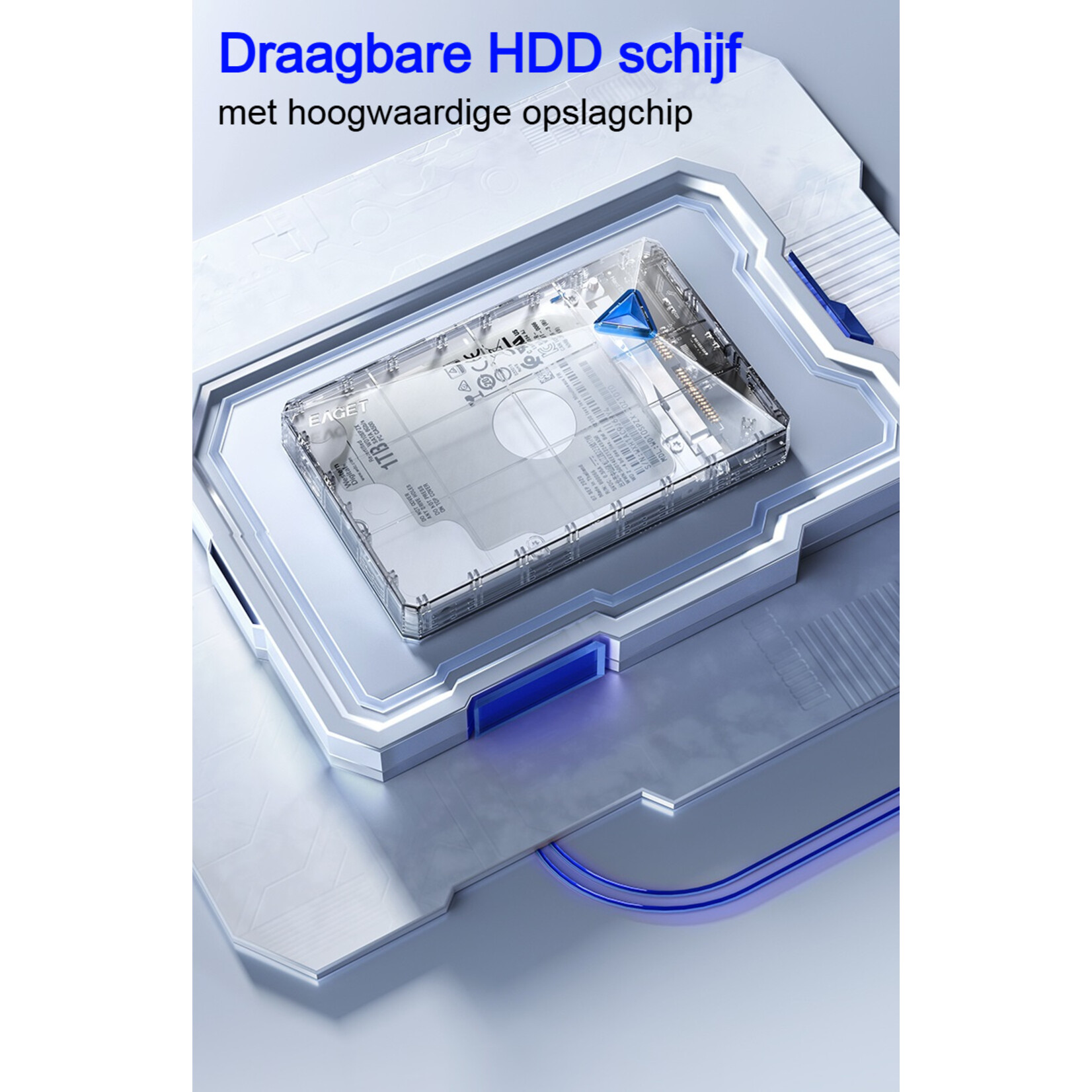 Dutch Wanted Dutch Wanted Eaget Space Draagbare SSD Externe Harde Schijf -5TB aan Solide State Opslag - Plug and play - Portable storage - Opslag extern pc of laptop - USB 3.2 - Harde schijf expansion
