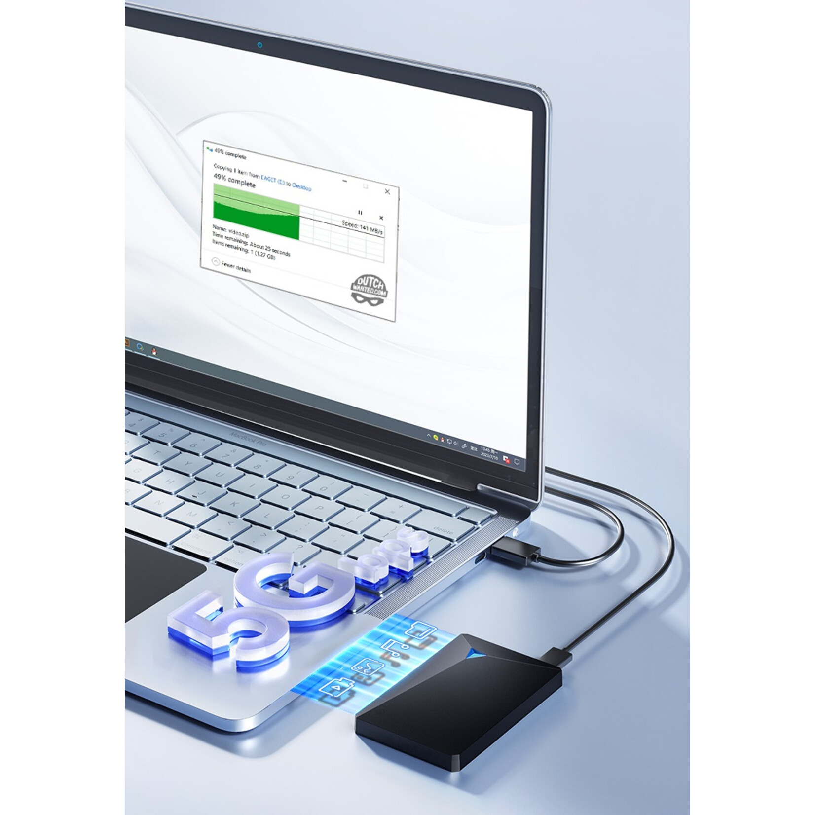 Dutch Wanted Dutch Wanted Eaget Space Draagbare SSD Externe Harde Schijf -5TB aan Solide State Opslag - Plug and play - Portable storage - Opslag extern pc of laptop - USB 3.2 - Harde schijf expansion