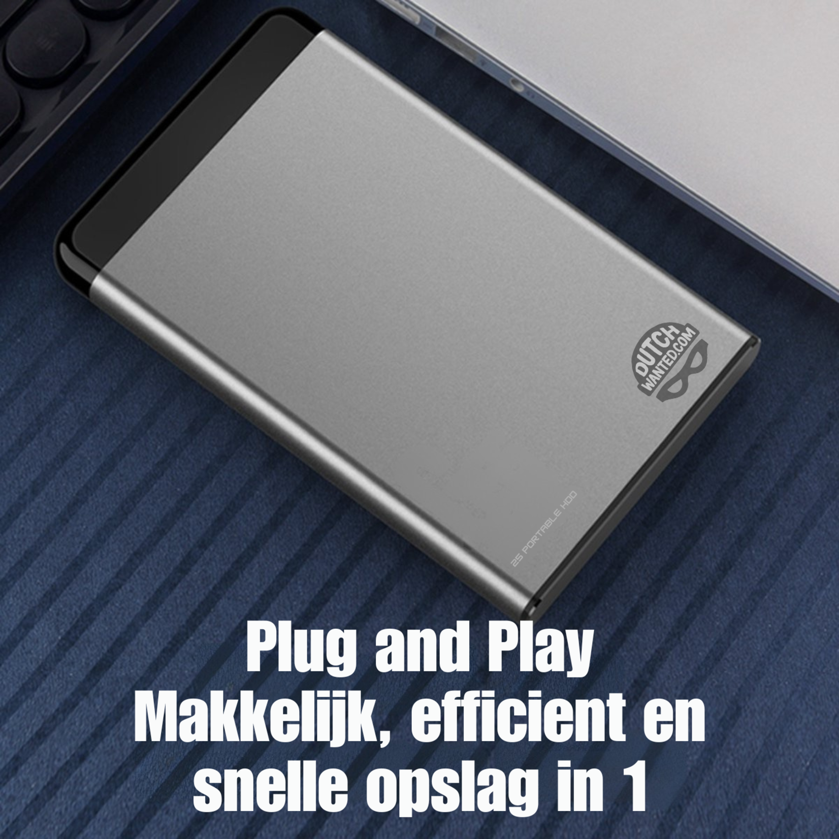 Dutch Wanted Dutch Wanted Eaget Portable SSD External Hard Drive - 1000GB of Solid State Storage - Plug and play - Portable storage - Storage external PC or laptop - USB 3.2 - Hard drive expansion