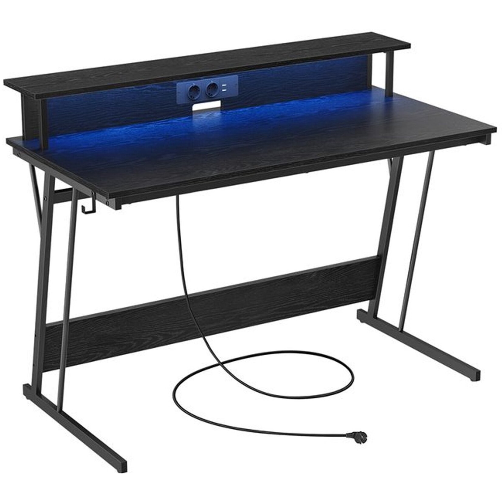 Parya Home Elektrisch in Hoogte Verstelbaar Bureau 120 x 60 cm – Traploos Verstelbaar met Geheugenfunctie – Vintage Bruin & Zwart