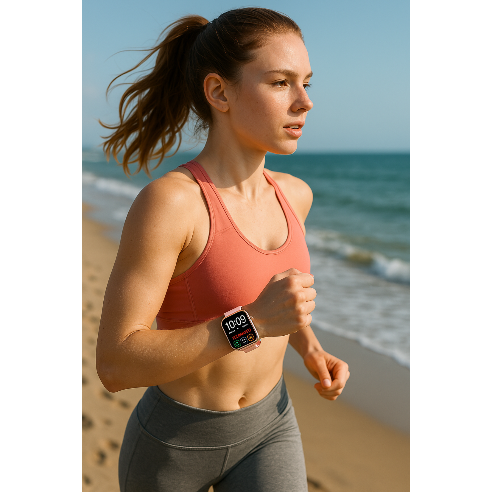 Parya Parya Smartwatch Activity Tracker – Pink – Heart Rate, Blood Pressure, Step Counter, Notifications & IP67 – iOS & Android – 14-Day Standby