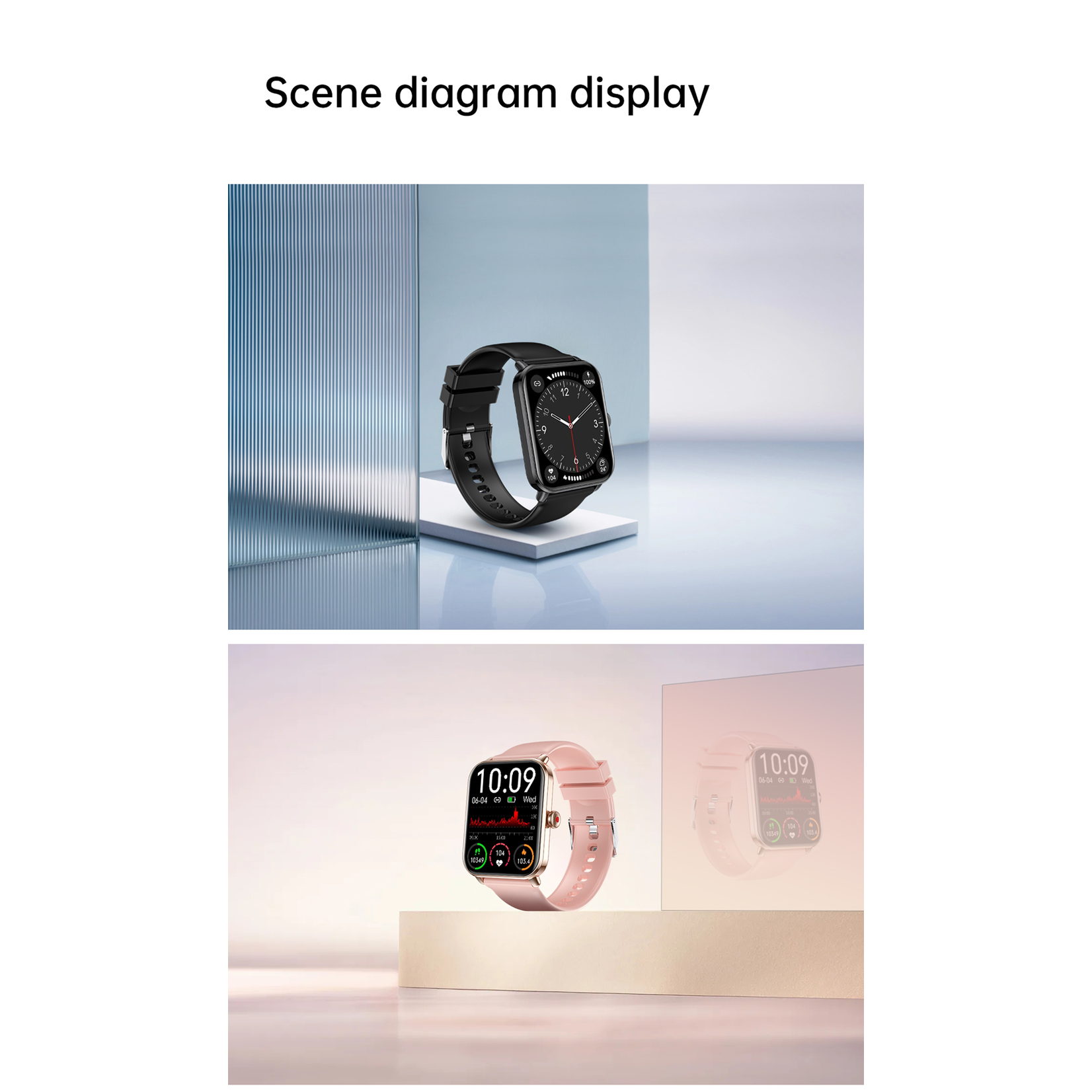 Parya Parya Smartwatch Activity Tracker – Pink – Heart Rate, Blood Pressure, Step Counter, Notifications & IP67 – iOS & Android – 14-Day Standby