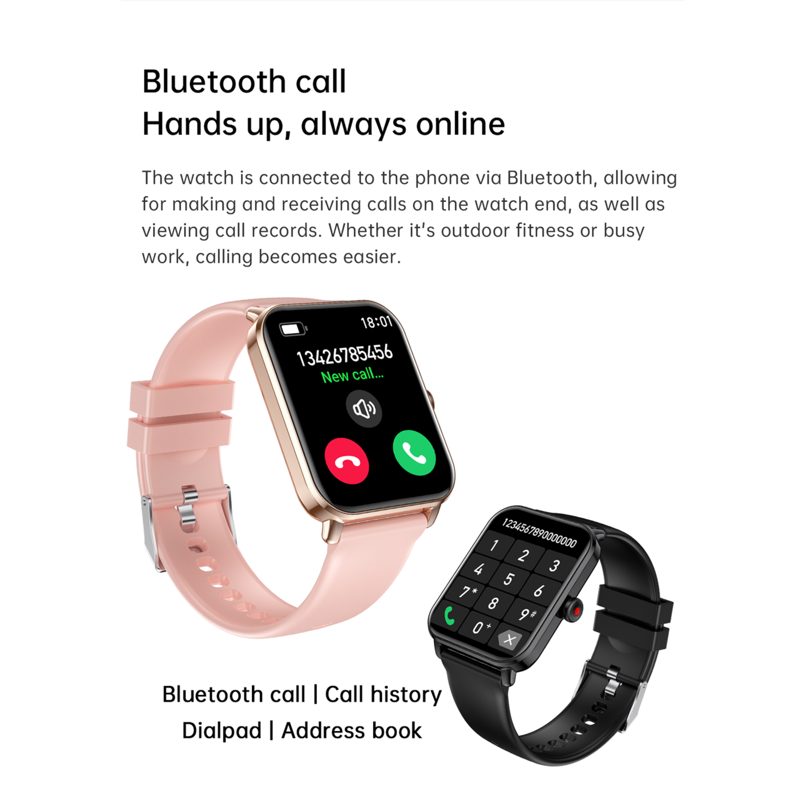 Parya Parya Smartwatch Activity Tracker – Roze – Hartslag, Bloeddruk, Stappenteller, Meldingen & IP67 – iOS & Android – 14 Dagen Standby