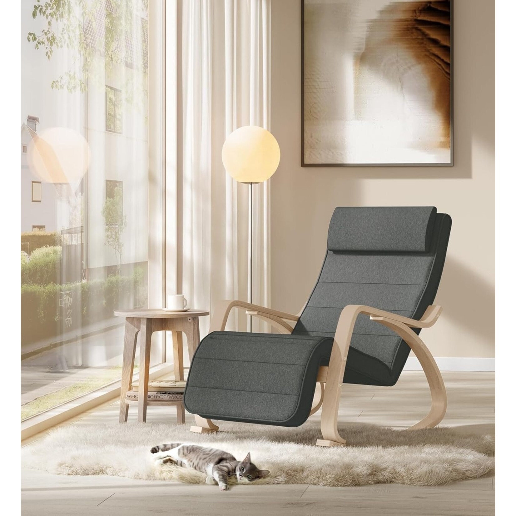 Bobbel Home Rocking chair - Relax chair - Adjustable 5 positions - Grey