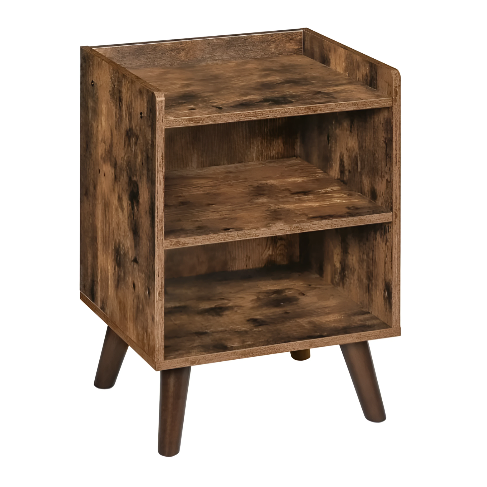 Parya Home Elegant & Versatile: Parya Home Bedside Table with 3 Open Shelves
