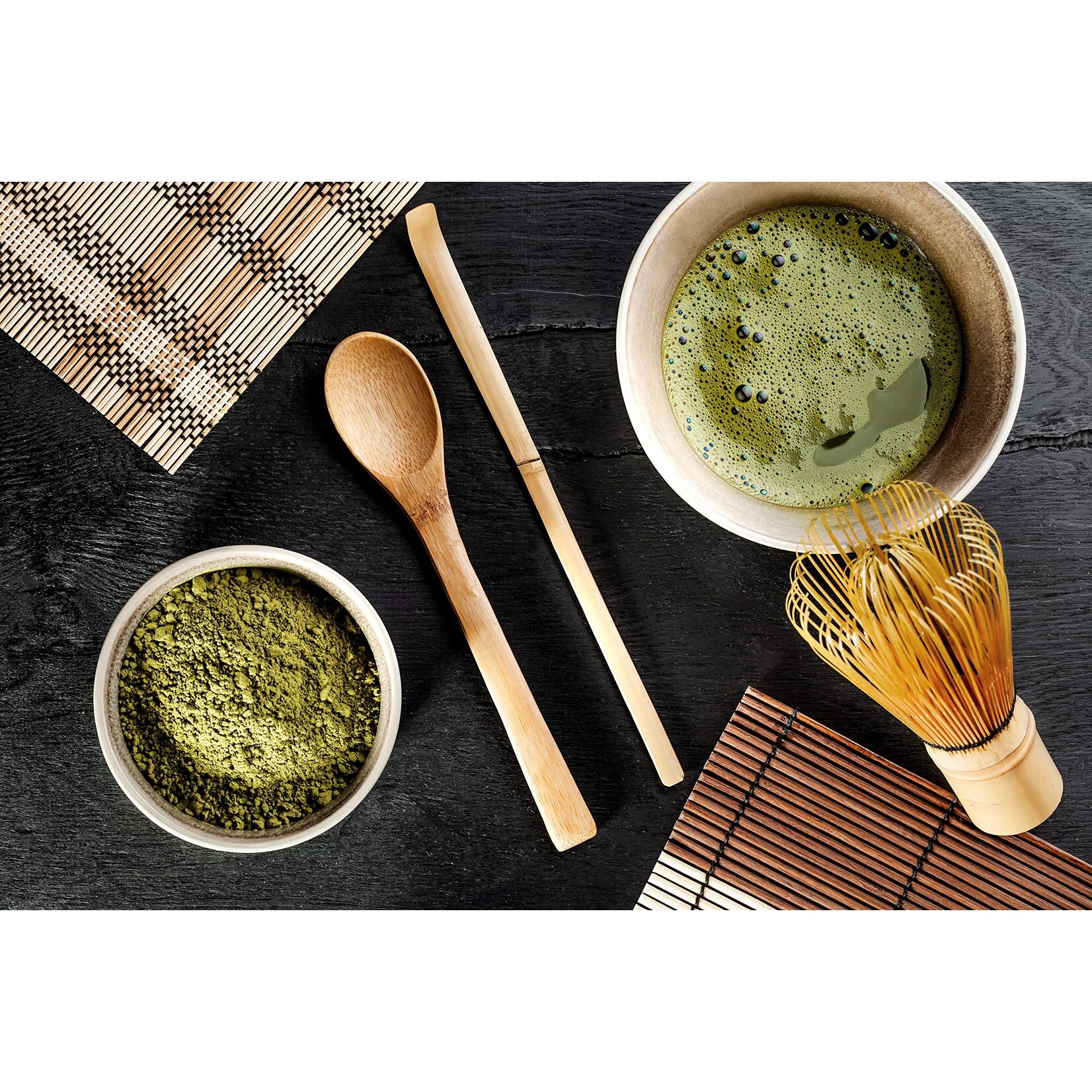 Parya Parya – Matcha Whisk Set – 3-Piece – Bamboo Whisk – Chashaku Scoop – Matcha Spoon – Handmade – For Matcha Tea – Gift Packaging
