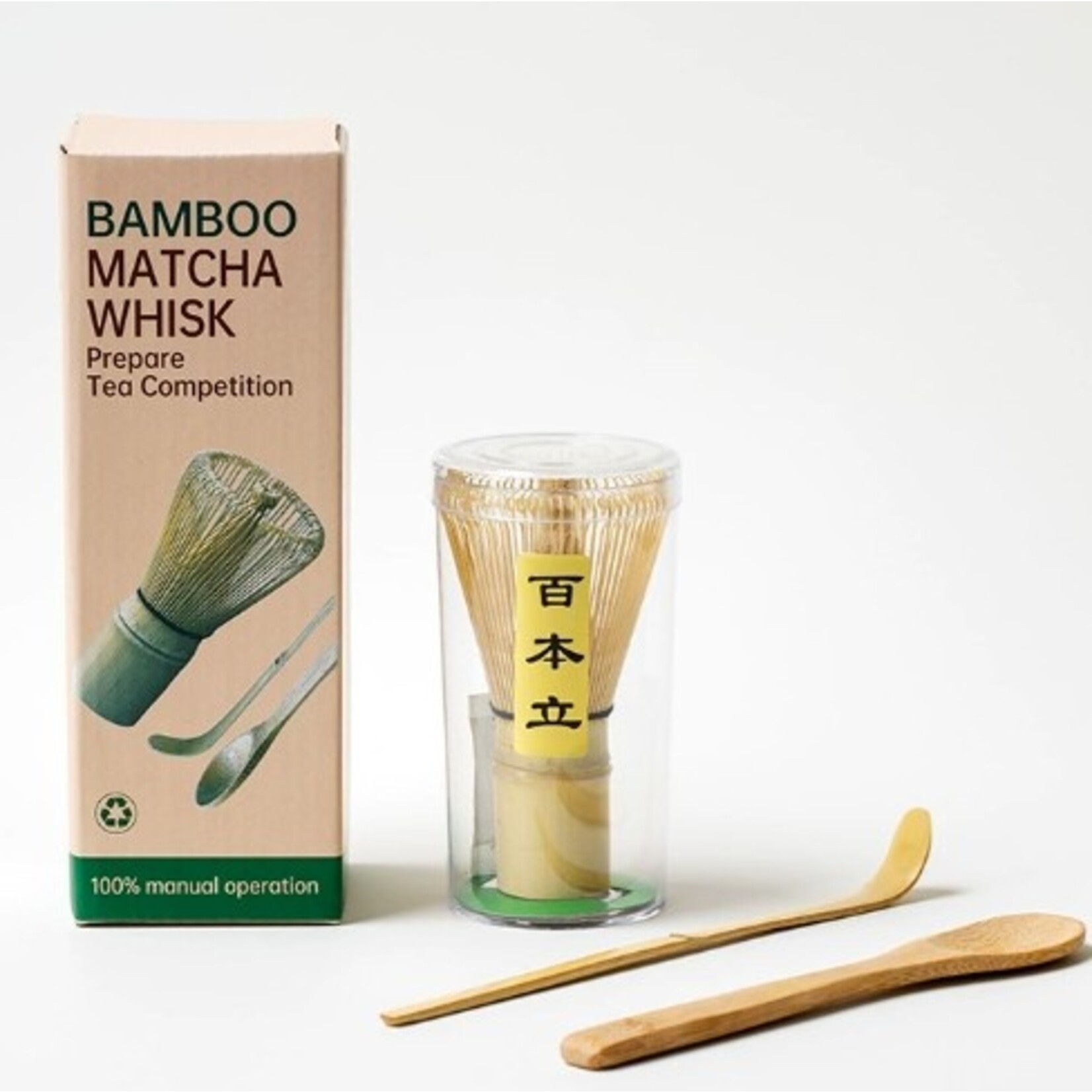 Parya Parya – Matcha Whisk Set – 3-Piece – Bamboo Whisk – Chashaku Scoop – Matcha Spoon – Handmade – For Matcha Tea – Gift Packaging