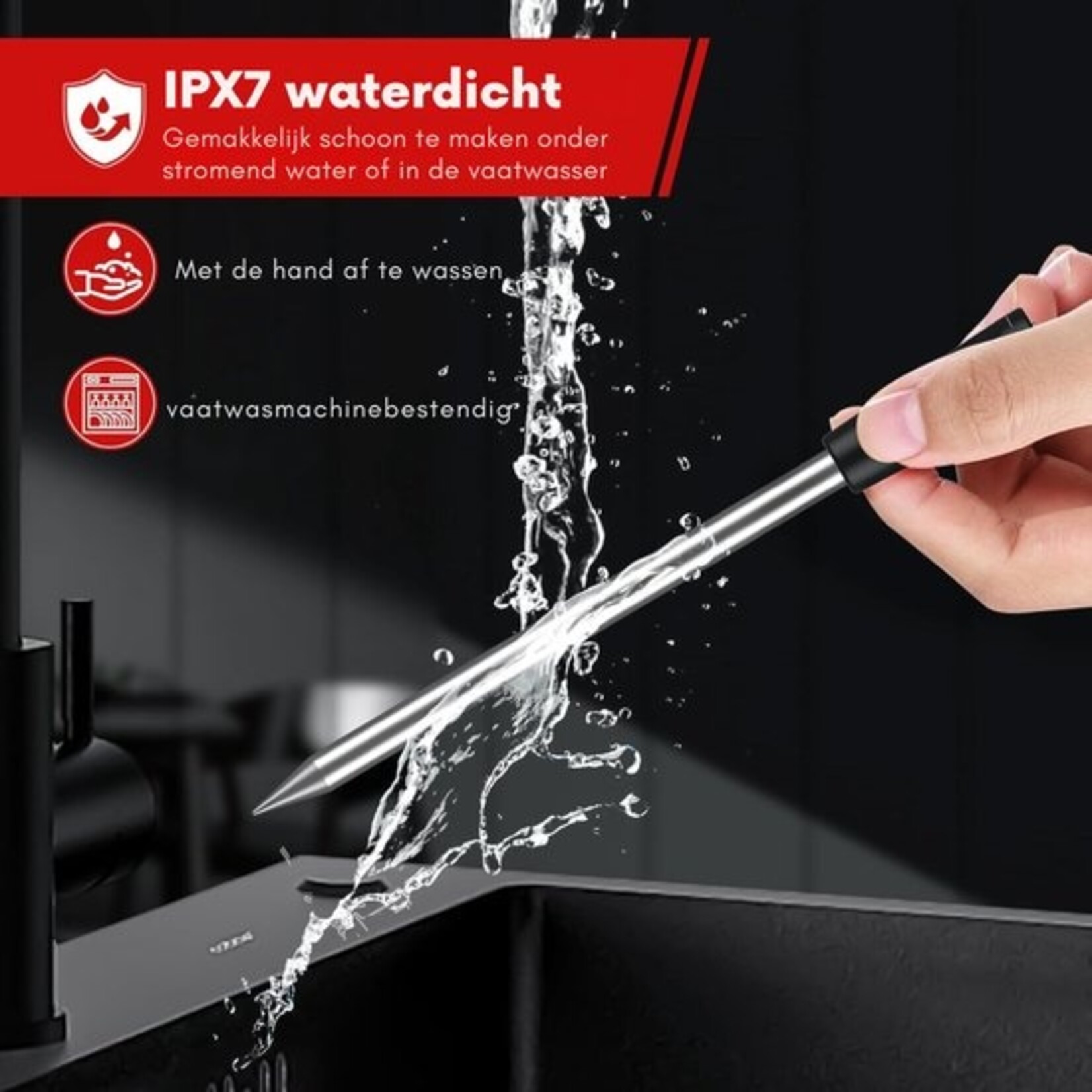 Dutch Wanted Dutch Wanted - Vleesthermometer Draadloos met App - BBQ Thermometer met Bluetooth - Oventhermometer - BBQ accesoires