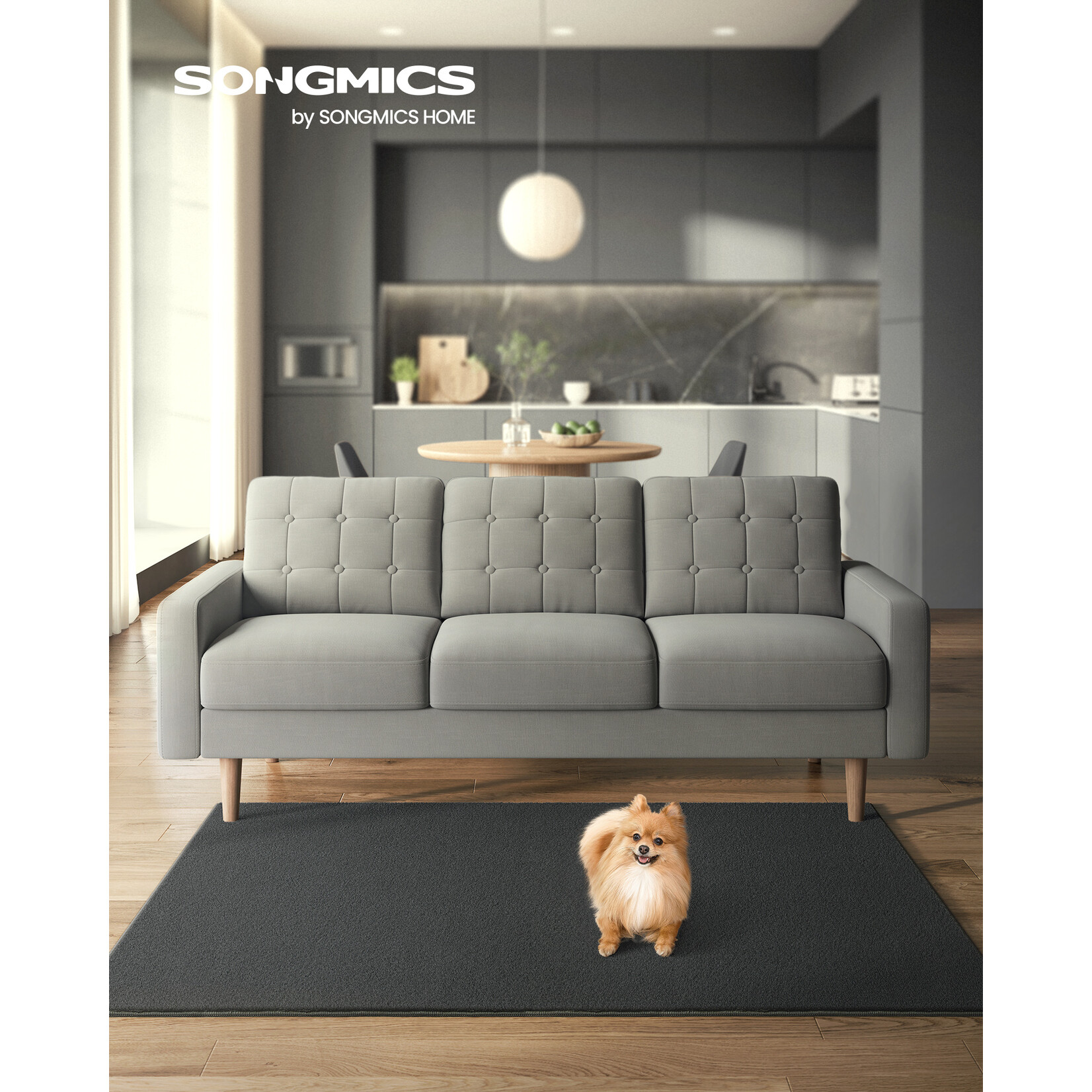 Parya Home Vloerkleed 120 x 170 cm – Parya Home – Antislip Tapijt voor Woonkamer en Slaapkamer – Machinewasbaar – Boho Stijl – antracietgrijs