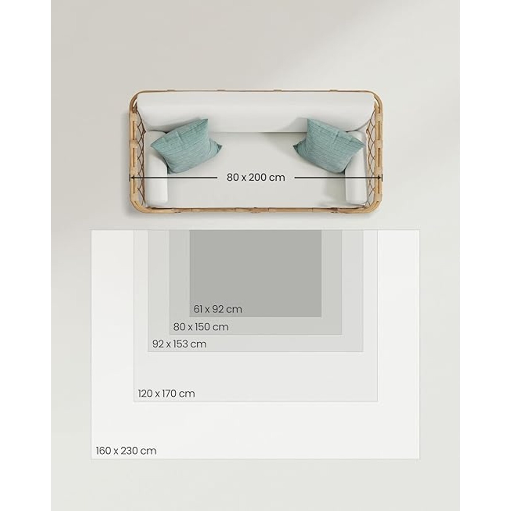 Parya Home Vloerkleed 120 x 170 cm – Parya Home – Antislip Tapijt voor Woonkamer en Slaapkamer – Machinewasbaar – Boho Stijl – aquablauw