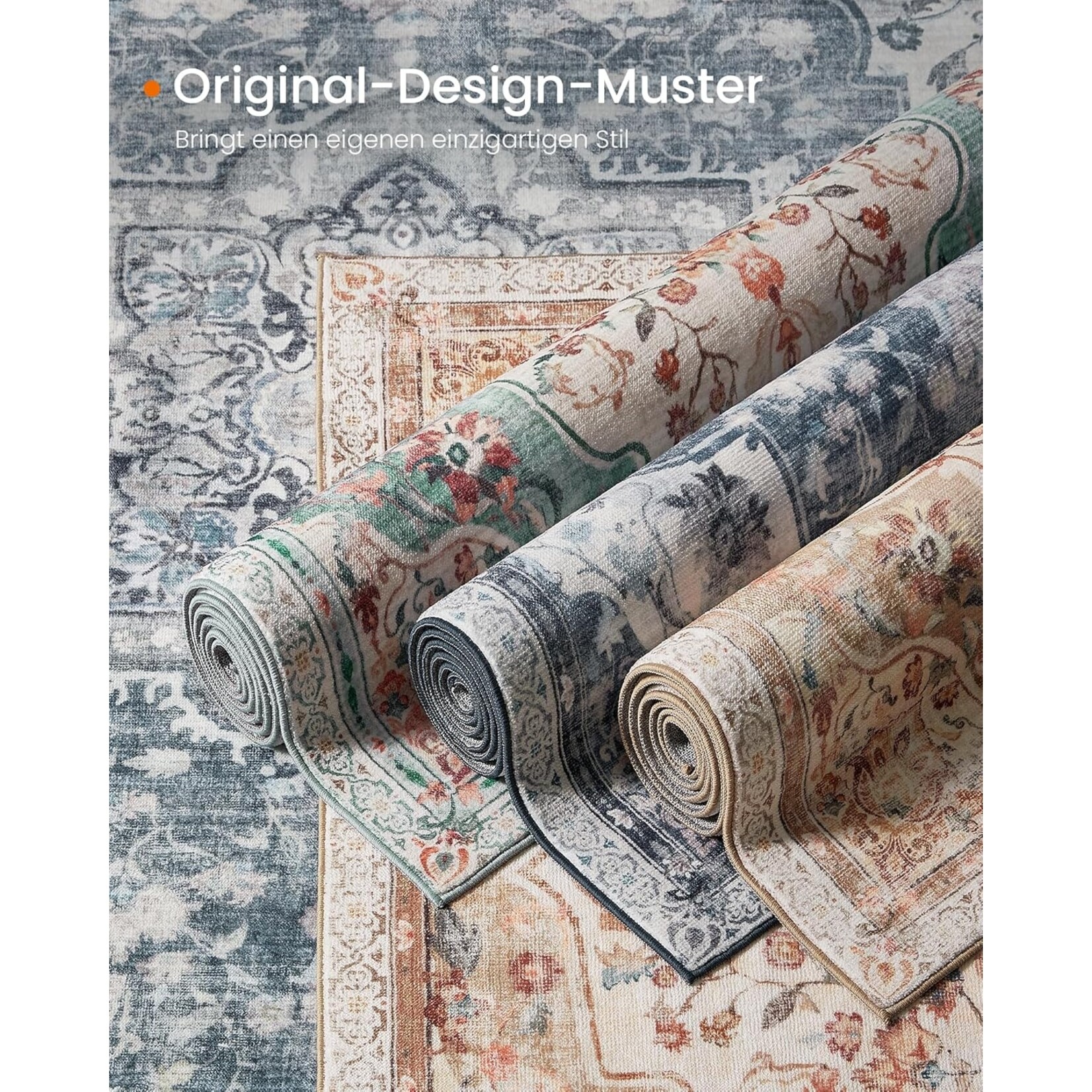 Parya Home Vloerkleed 160 x 230 cm – Antislip vloerkleed – Woondecoratie – Voor woonkamer, slaapkamer, kinderkamer – Machinewasbaar – Boho-stijl – Duifgrijs  – Parya Home