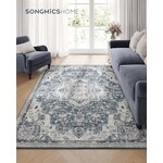 Vloerkleed 160 x 230 cm – Antislip vloerkleed – Woondecoratie – Voor woonkamer, slaapkamer, kinderkamer – Machinewasbaar – Boho-stijl – Duifgrijs  – Parya Home