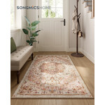 Parya Home Vloerkleed 80 x 150 cm – Antislip vloerkleed – Woondecoratie – Voor woonkamer, slaapkamer, kinderkamer – Machinewasbaar – Boho-stijl – Cappuccino Beige  – Parya Home