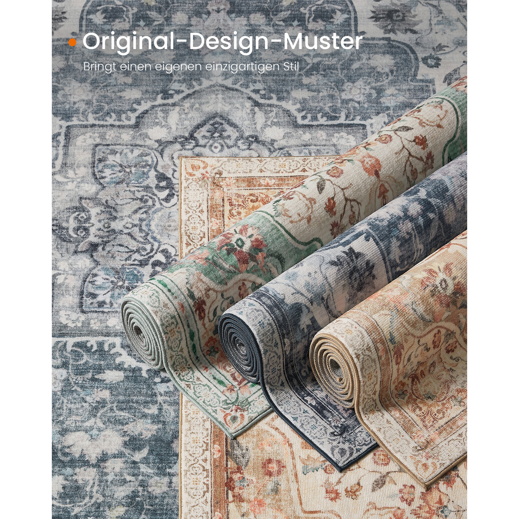 Rug 80 x 150 cm – Non-slip rug – Home decoration – For living room, bedroom, children's room – Machine washable – Boho style – Cappuccino Beige  – Parya Home