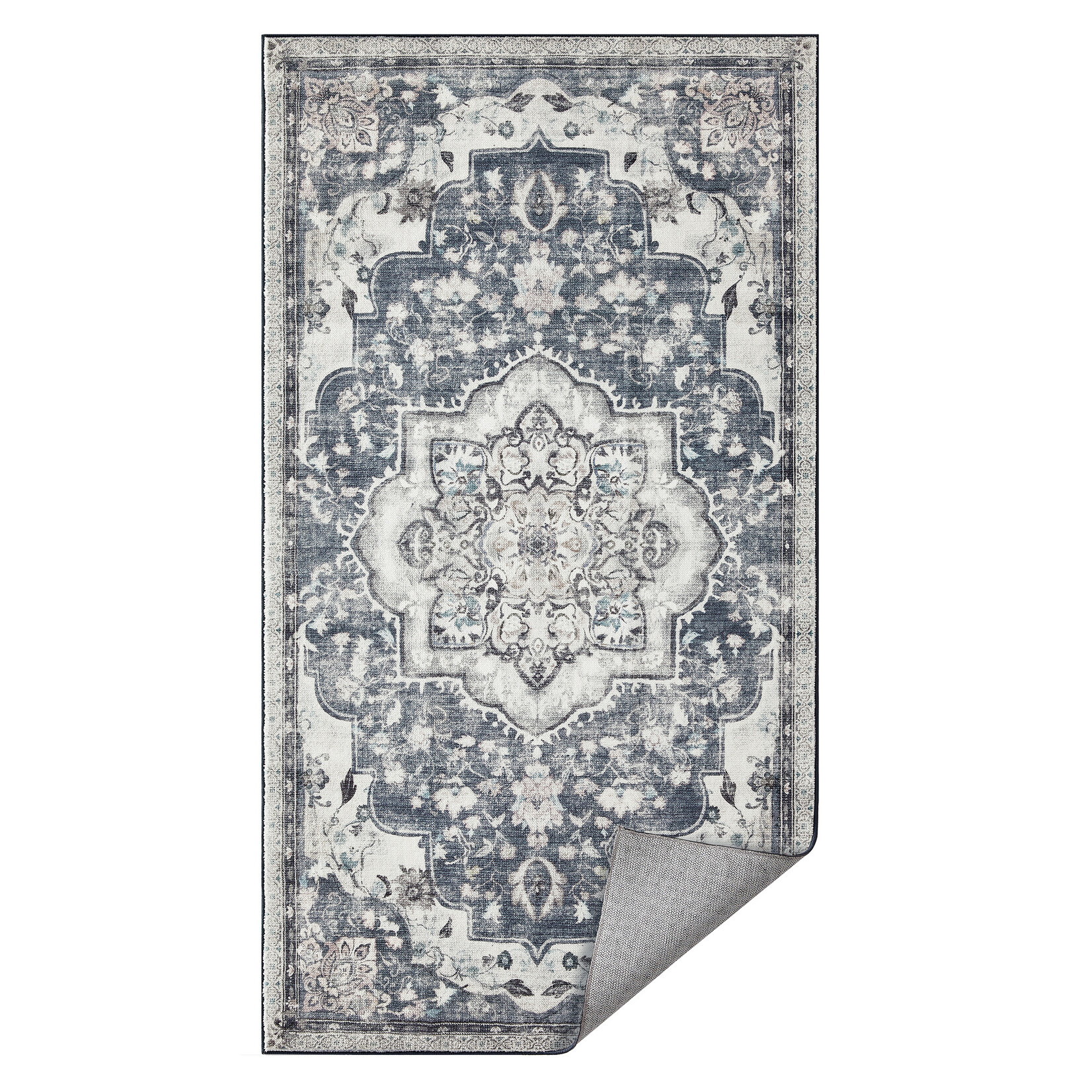 Parya Home Rug 80 x 150 cm – Non-slip rug – Home decoration – For living room, bedroom, children's room – Machine washable – Boho style – Dove gray – Parya Home