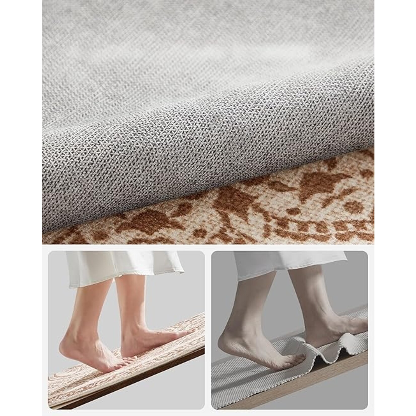 Parya Home Parya Home Round Rug Diameter 120 cm – Non-slip Carpet – For Living Room, Bedroom, Under Armchair – Machine Washable – Boho Style – Cappuccino Beige