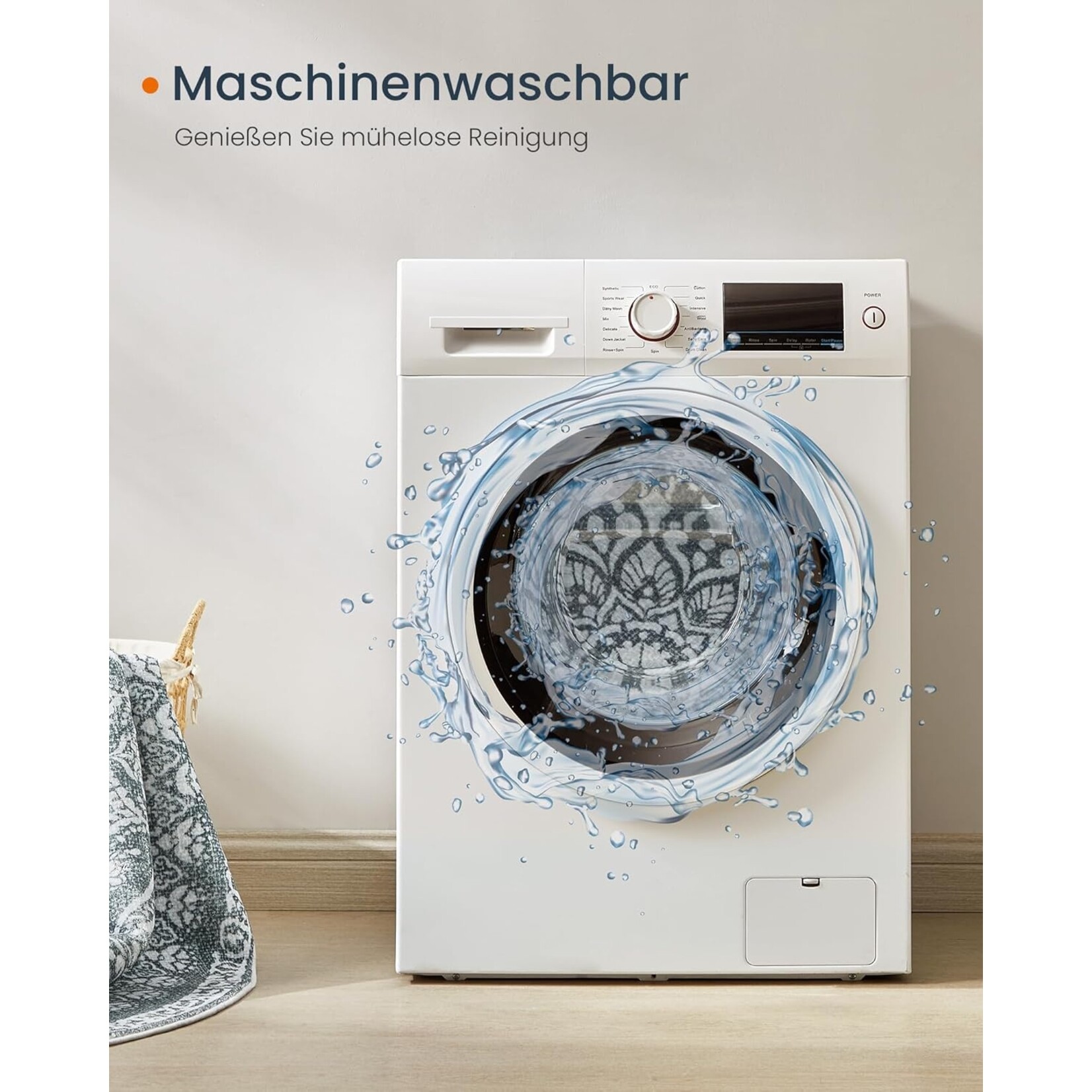 Parya Home Parya Home Rond Vloerkleed Diameter 120 cm – Antislip Tapijt – Voor Woonkamer, Slaapkamer, Onder Fauteuil – Machinewasbaar – Boho Stijl – Antraciet grijs