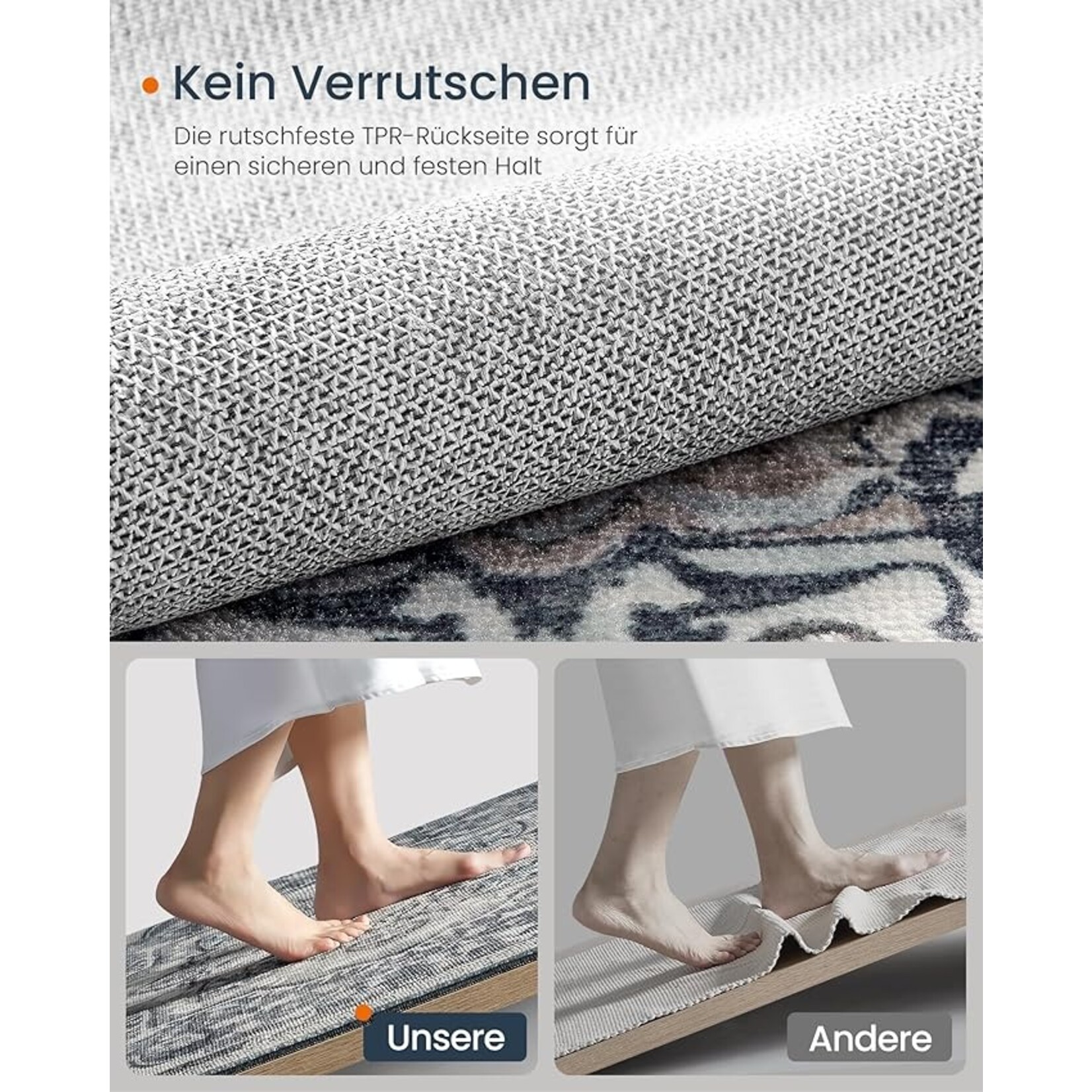 Parya Home Vloerkleed - 61x 92cm  – Antislip Tapijt – Huisdecoratie – Voor Woonkamer, Slaapkamer, Kinderkamer – Machinewasbaar – Boho Stijl – Lichtgrijs – Parya Home