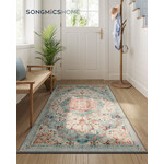 Parya Home Rug - 92 x 153 cm – Non-slip Carpet – Home Decoration – For Living Room, Bedroom, Children's Room – Machine Washable – Boho Style – Aquamarine – Parya Home