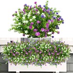 Parya Home 6 bunches of artificial flowers, balcony, artificial flowers, weatherproof, artificial plants, outdoor, flower bouquet, UV-resistant