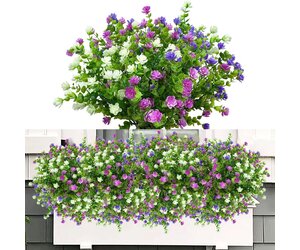 Kunstbloemen, 8 bundels zijden bloemen, lange steel