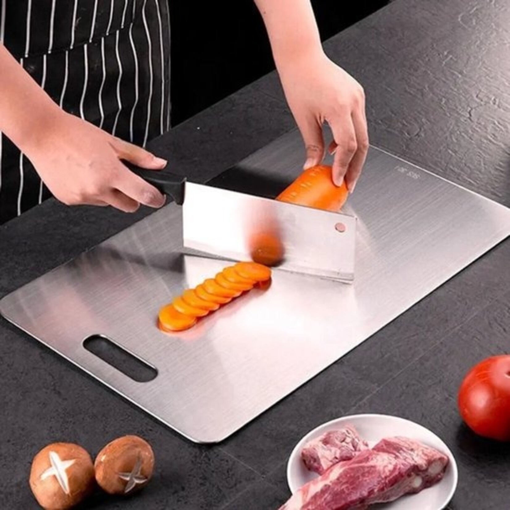 Dutch Wanted Dutch Wanted - Stainless steel  Cutting board - Cutting boards - Dishwasher safe - Rust-free steel - Cutting Boards - Set of 3