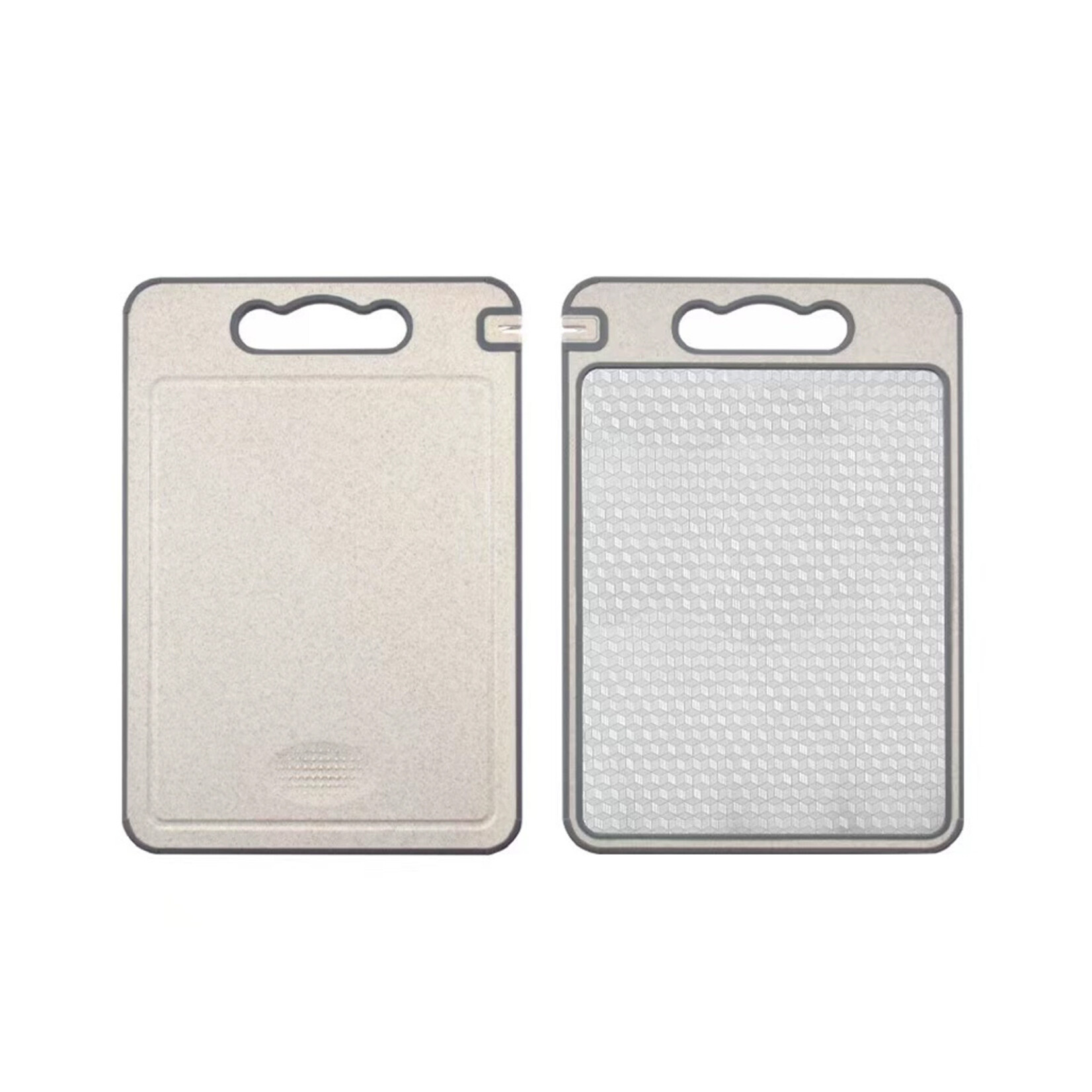 Dutch Wanted Dutch Wanted Stainless Steel Cutting Board - Stainless Steel Cutting Board - Double-sided Function - Cutting Board - Dishwasher Safe - Non-Slip Material - Stainless Steel Side with Wheat Fibre Side - Avoid Microplastics - Hygiene - BPA Free