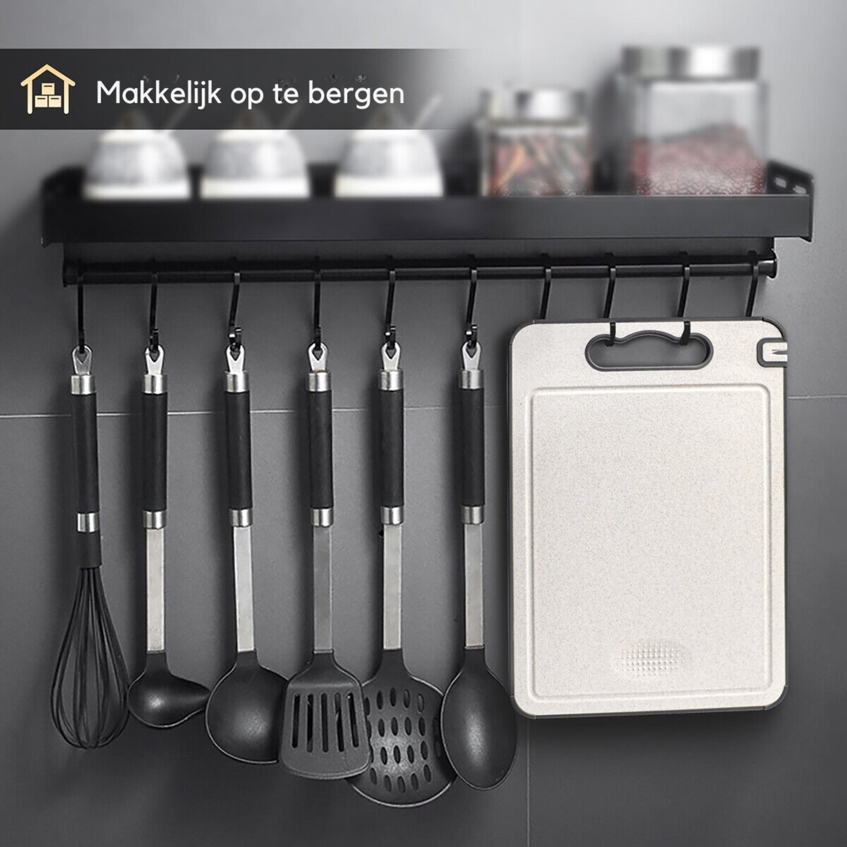 Dutch Wanted Dutch Wanted Stainless Steel Cutting Board - Stainless Steel Cutting Board - Double-sided Function - Cutting Board - Dishwasher Safe - Non-Slip Material - Stainless Steel Side with Wheat Fibre Side - Avoid Microplastics - Hygiene - BPA Free