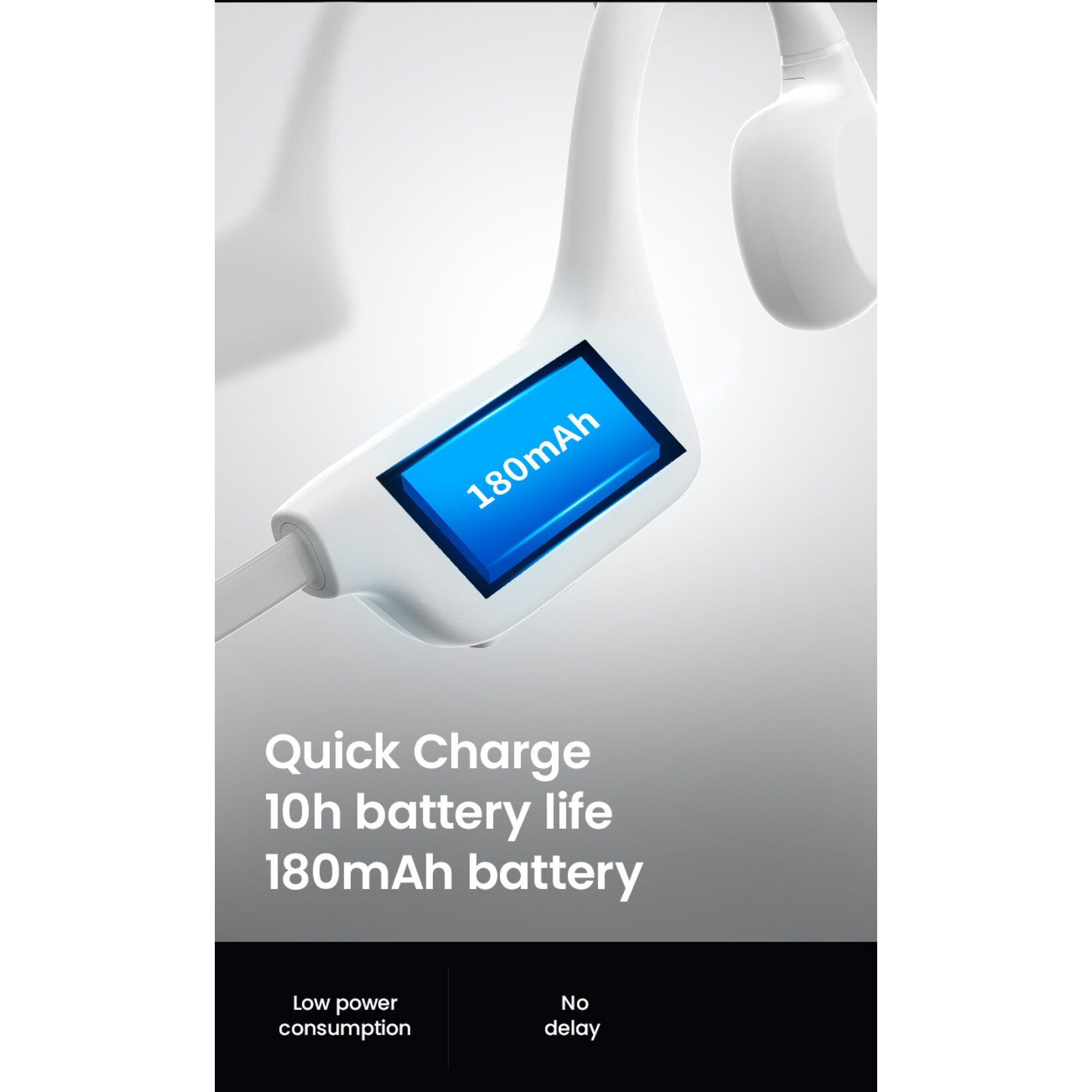 Dutch Wanted Dutch Wanted- Bone AS22 - Running -  Sports headphones - Sports earphones - Wireless earbuds - With microphone - Waterproof and Sweatproof-  Sports headphones - Running earphones - Wireless - White