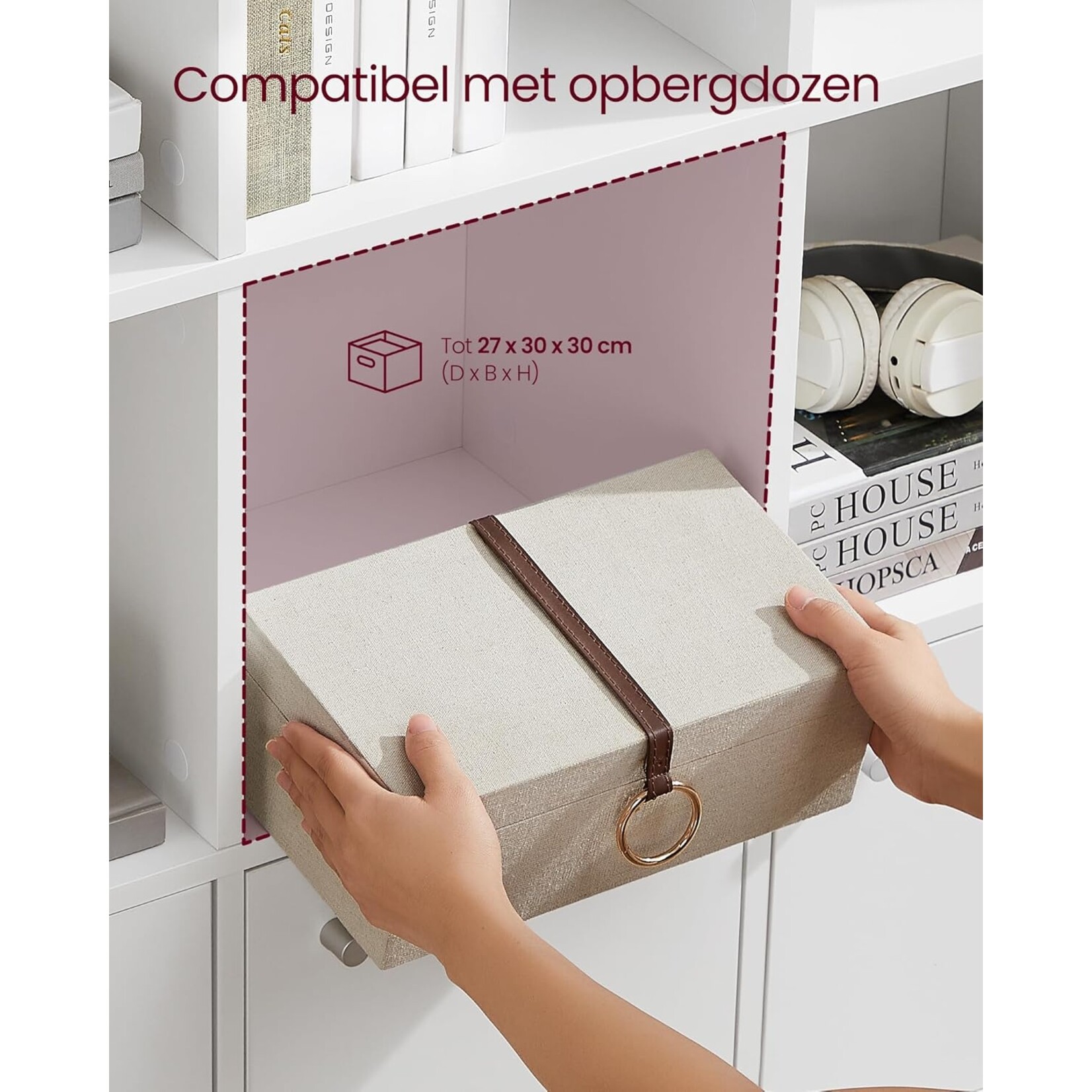 Parya Home Storage cabinet with 6 open compartments and 3 doors - White