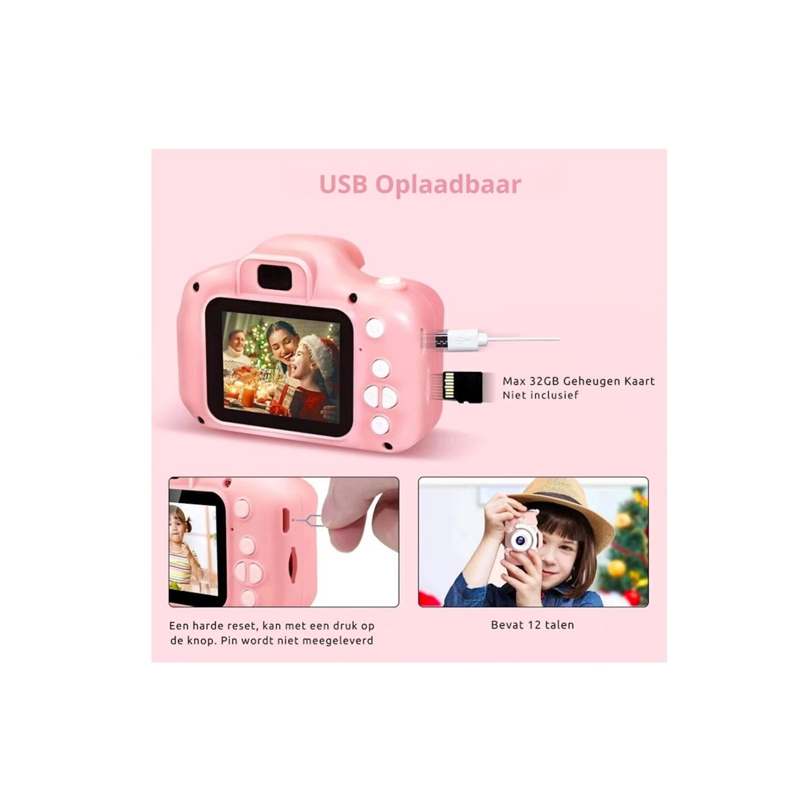 Bobbel Home Bobbel Home Digitale Kindercamera HD 1080p - Fototoestel Voor Kinderen