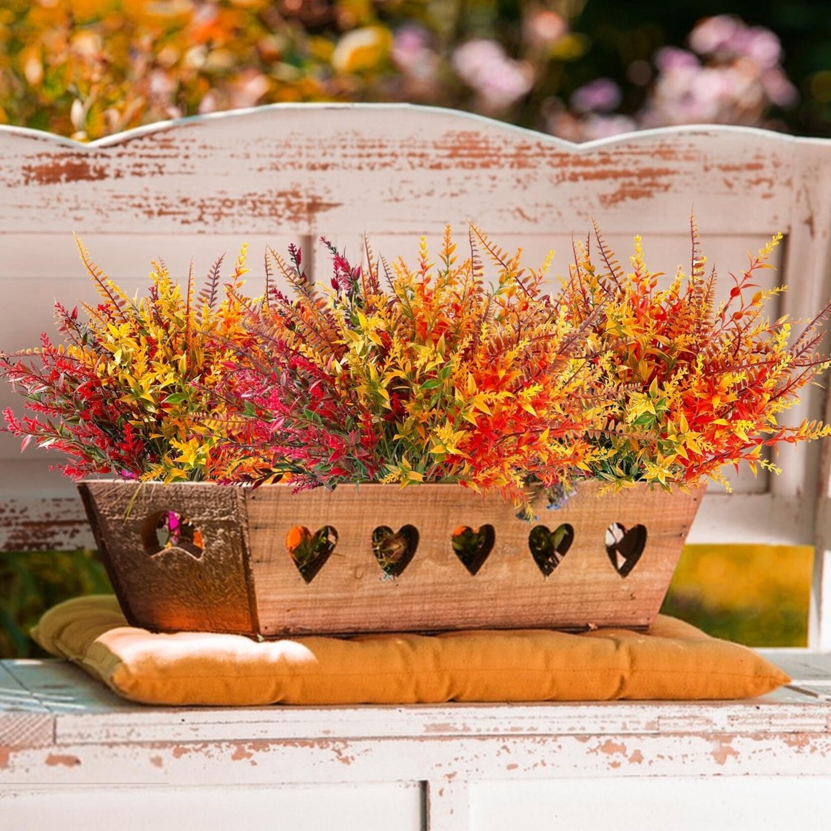 Bobbel home - Herfstboeket - 8 bundels kunstbloemen - balkon - kunstbloemen weerbestendig  - buiten - Kunstbloemen - uv-bestendig