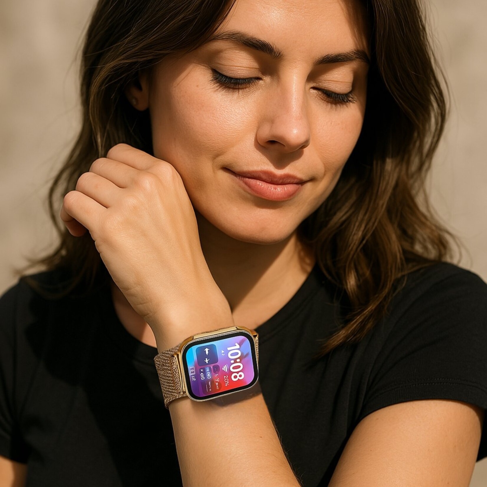 Parya Parya Official gold smartwatch with pedometer