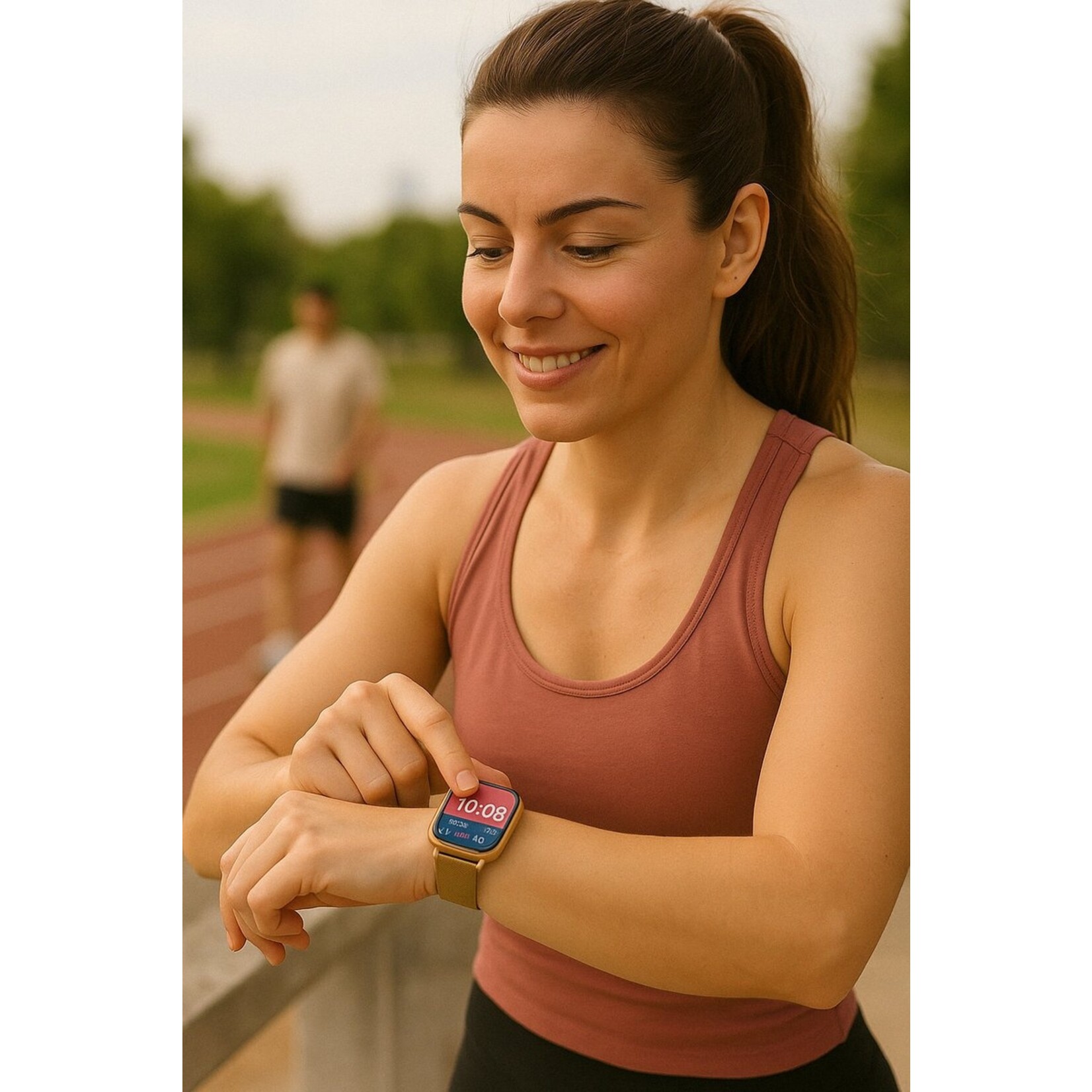 Parya Parya Official gold smartwatch with pedometer