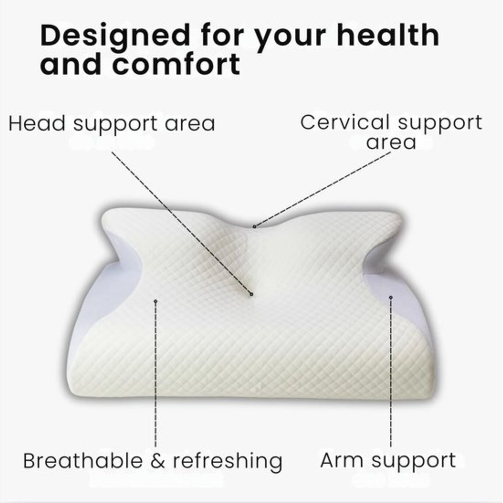 Breathable Pillow - Butterfly Pillow - Anti-Snoring - CPAP Pillow ✓ Orthopaedic Memory Foam Neck Pillow - Ergonomic Butterfly Sleep Pillow - Cervical Pillow - Memory Foam for Neck Problems - Comfortable Bed Pillow - Breathable Pillow Apnoea