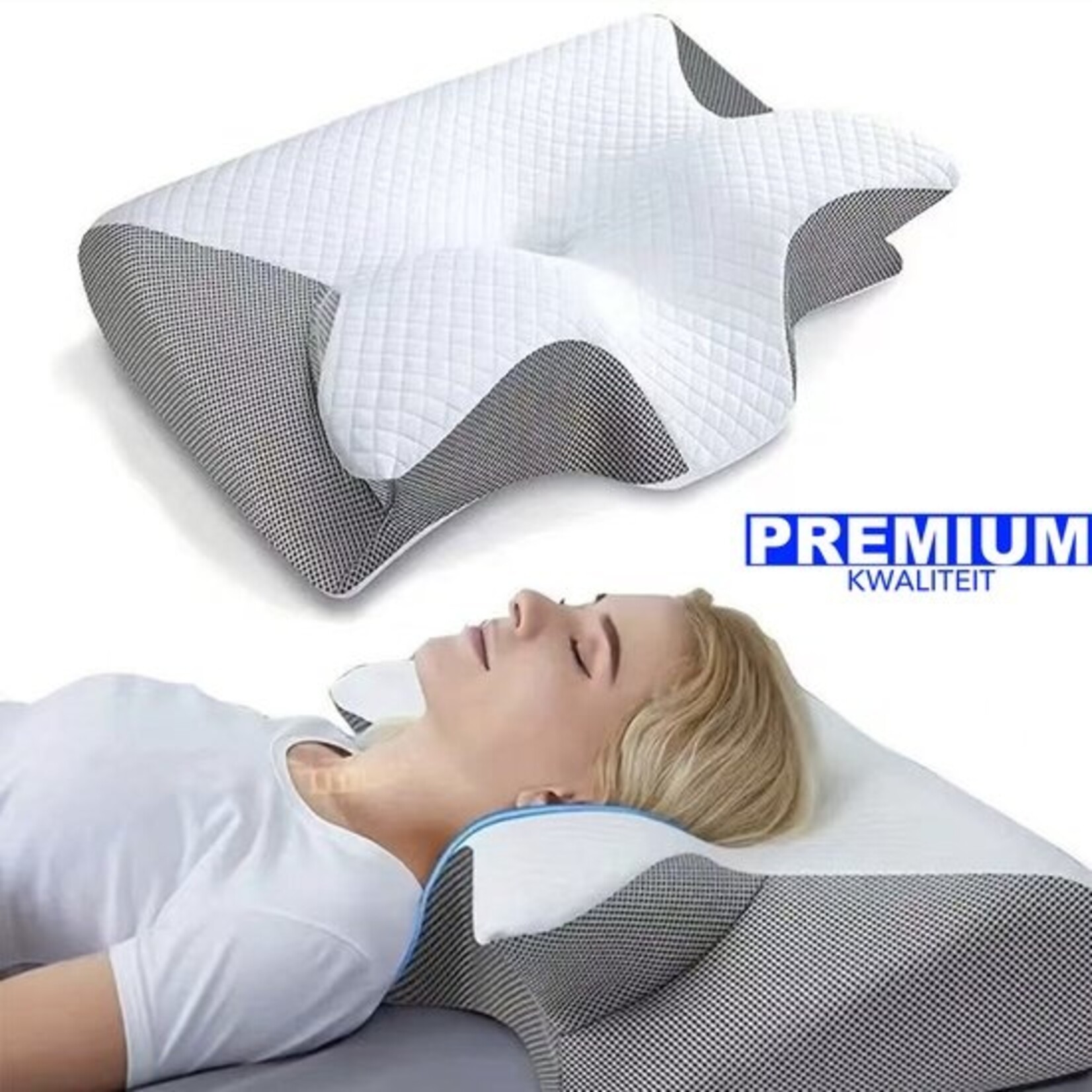 Breathable Pillow - Butterfly Pillow - Anti-Snoring - Pillow - CPAP Pillow ✓ Orthopaedic Memory Foam Neck Pillow - Ergonomic Butterfly Sleep Pillow - Cervical Pillow - Memory Foam for Neck Problems - Comfortable Bed Pillow - Apnoea