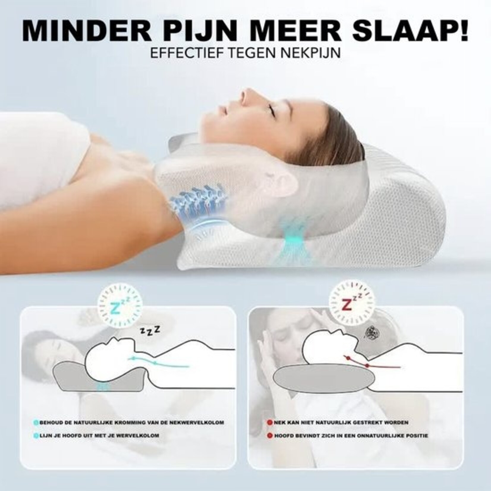 Breathable Pillow - Butterfly Pillow - Anti-Snoring - Pillow - CPAP Pillow ✓ Orthopaedic Memory Foam Neck Pillow - Ergonomic Butterfly Sleep Pillow - Cervical Pillow - Memory Foam for Neck Problems - Comfortable Bed Pillow - Apnoea