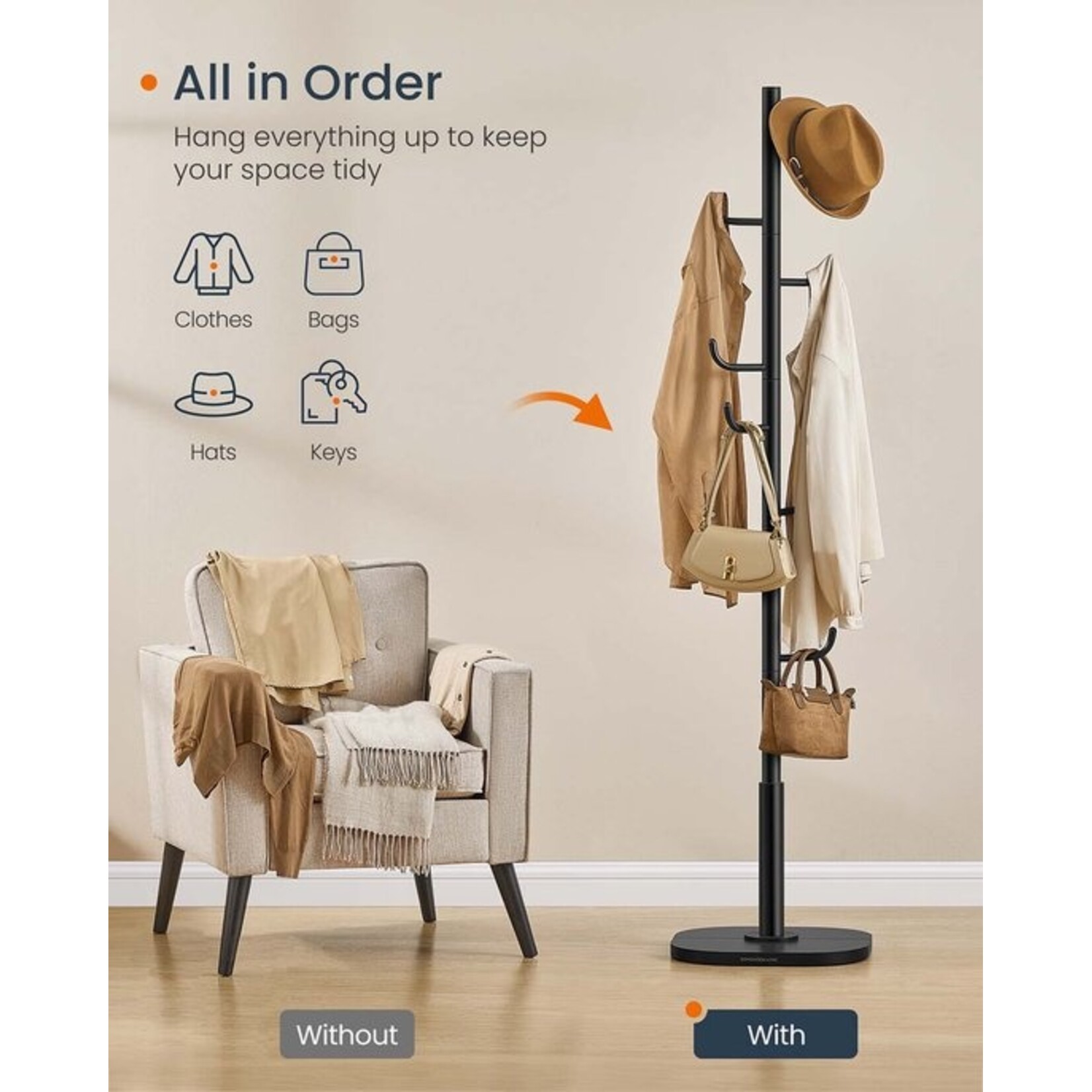 Kapstok – Cactusvormig – 8 Haken – Naar Boven Gebogen Uiteinden