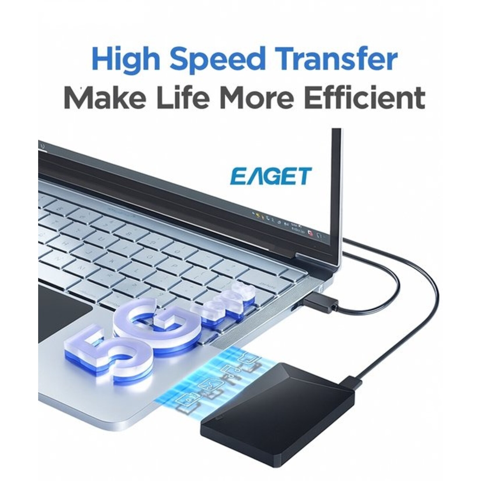 Eaget Eaget HDD drive - External hard drive - 1TB (2x500GB) - External hard drives – Hard drive – Plug and Play