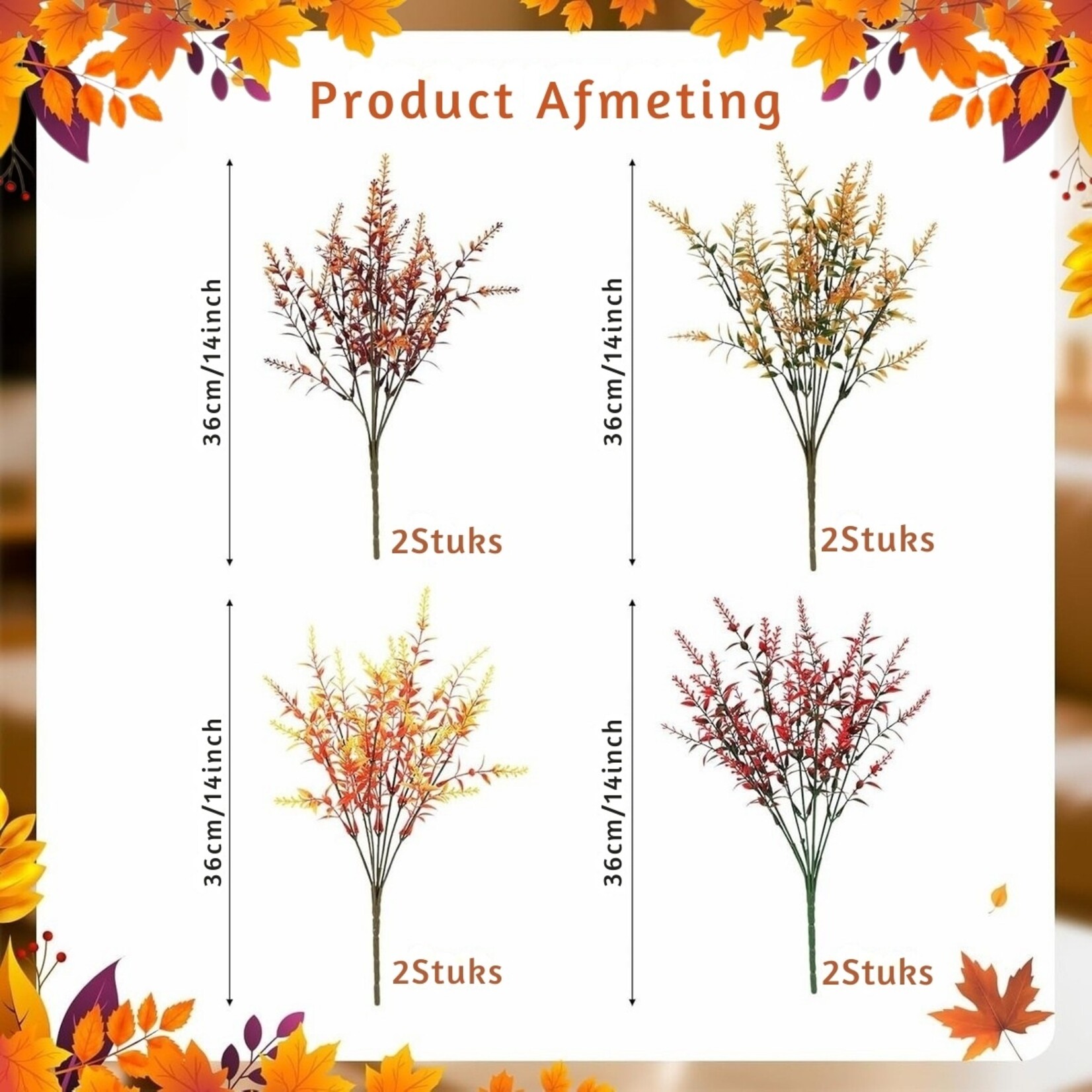 Bobbel Home Bobbel home - Herfstboeket - 8 bundels kunstbloemen - balkon - kunstbloemen weerbestendig  - buiten - Kunstbloemen - uv-bestendig