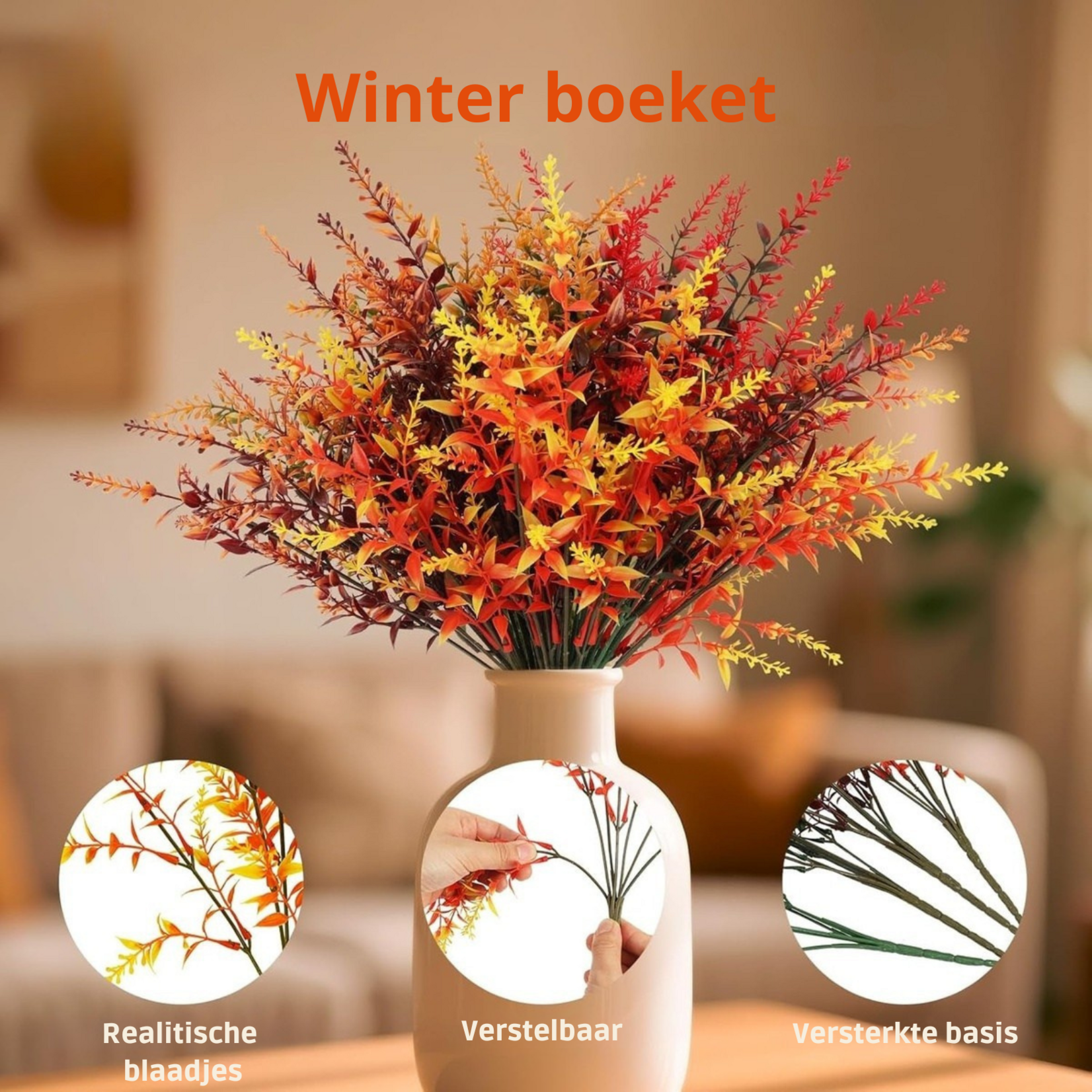 Bobbel home - Autumn bouquet - 8 bundles of artificial flowers - balcony - weather-resistant artificial flowers - outdoor - Artificial flowers - UV-resistant
