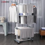 Herzberg HG-8034GRY Drying Rack - Includes Wheels - Grey