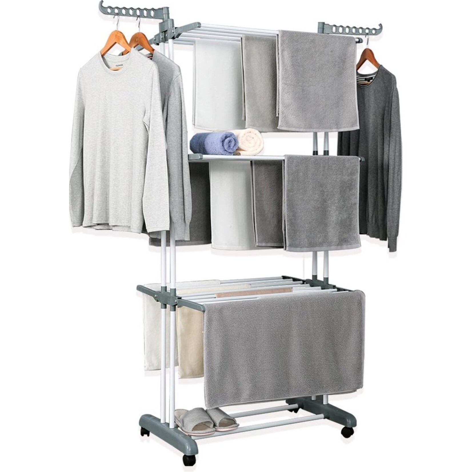 Herzberg HG-8034GRY Droogrek - Inclusief Wielen - Grijs
